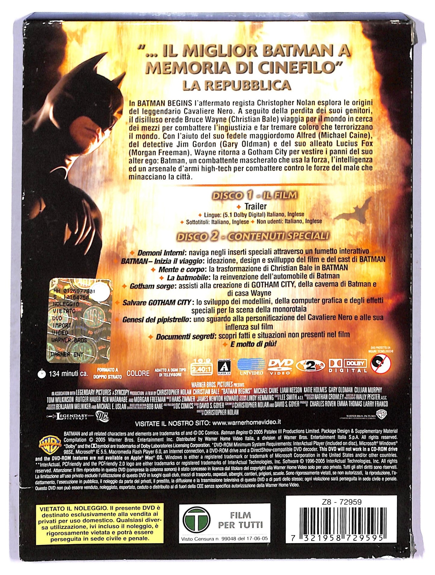 EBOND Batman Begins ( 2dvd)  DVD EDizione Speciale Lenticular D771911