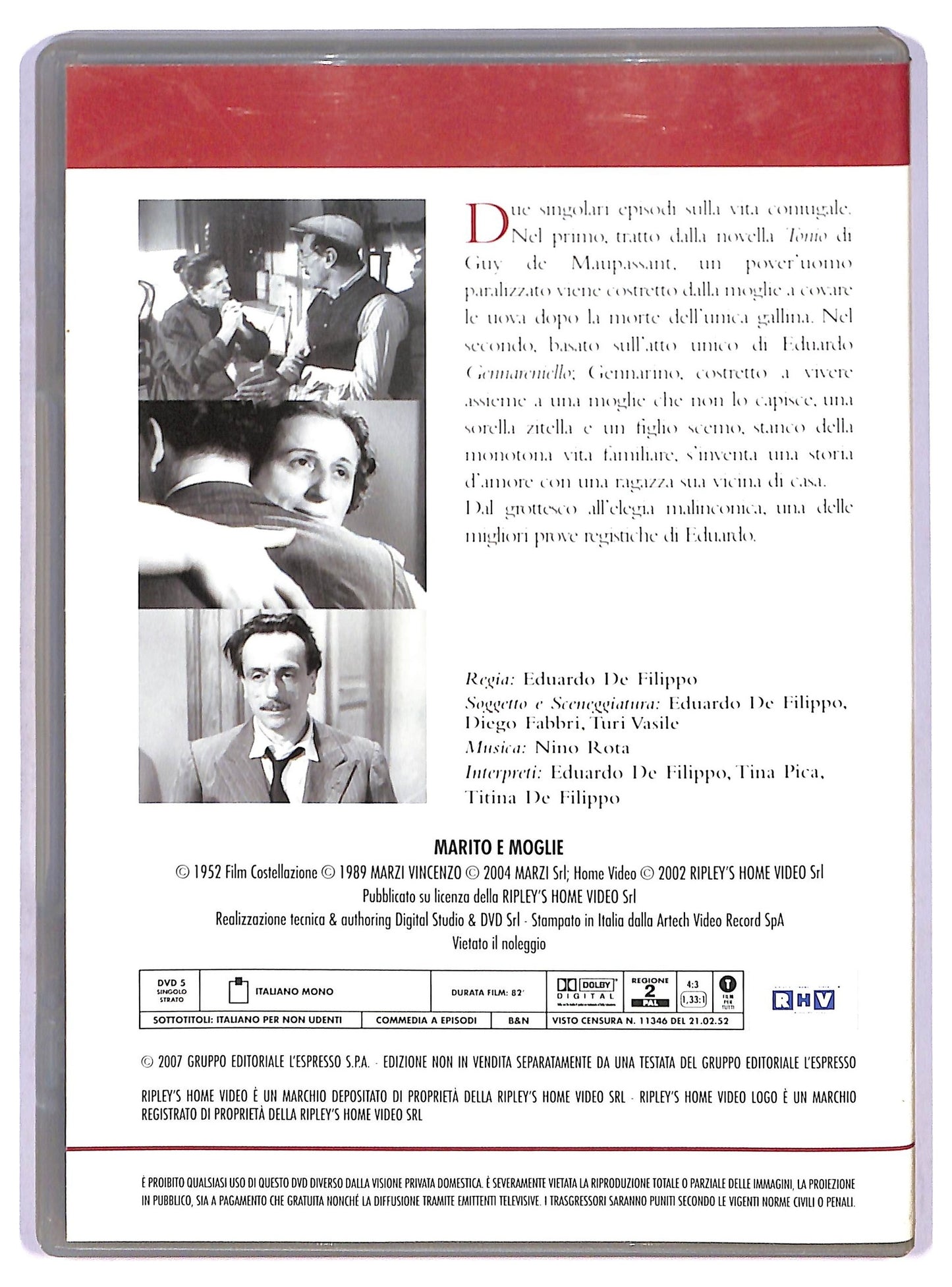 EBOND Il Cinema di Eduardo - Marito e moglie Vol 2 EDITORIALE DVD D771920