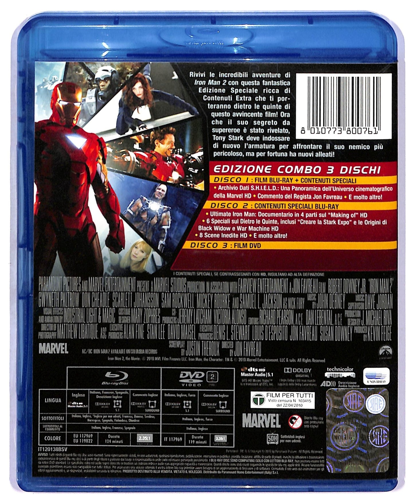 EBOND Iron Man 2 DVD + 2 BLURAY D772535