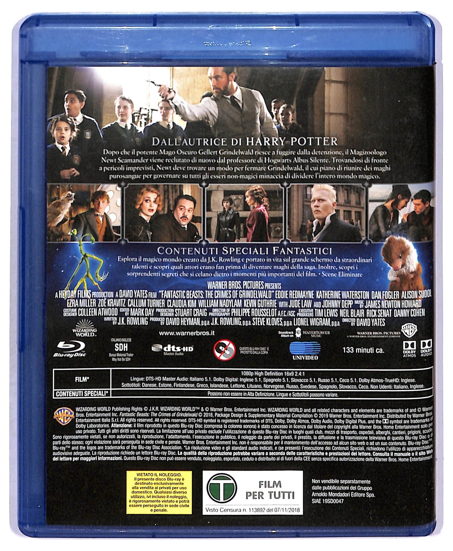 EBOND Animali fantastici - I crimini di Grindelwald EDITORIALE BLURAY D772536