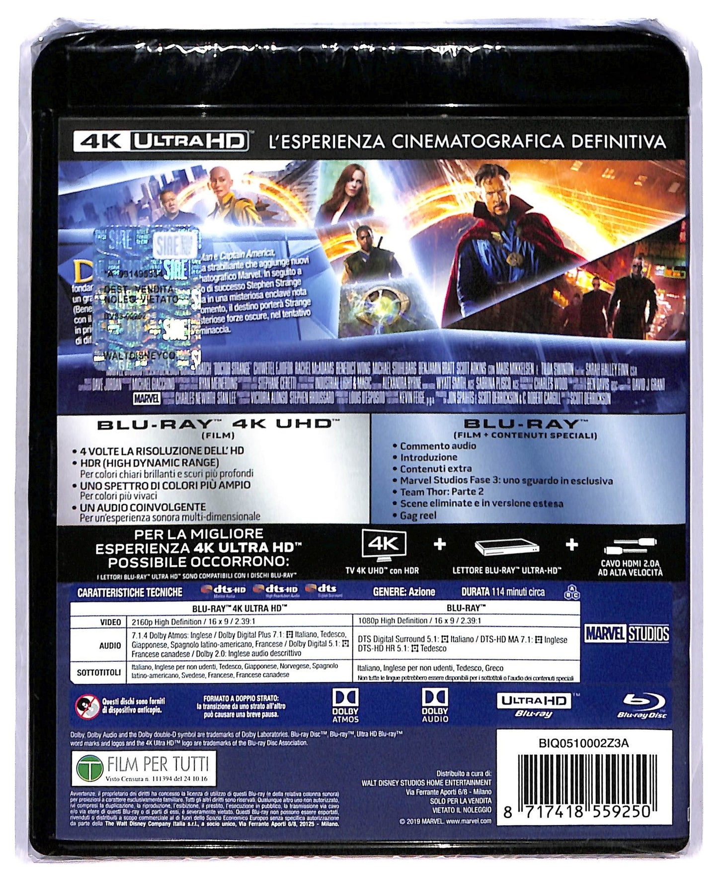 EBOND Doctor Strange 4k Ultra Hd + BLURAY D772613