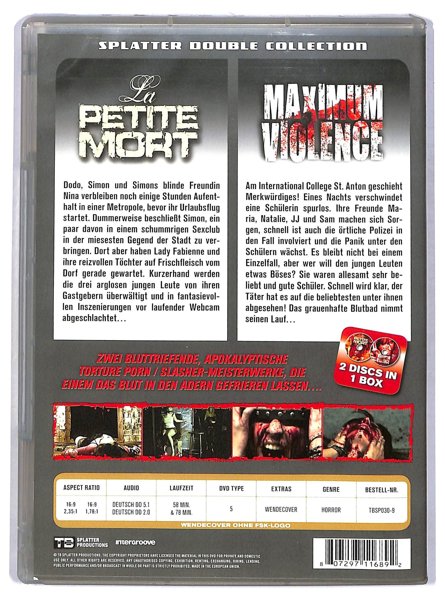 EBOND Slatter Double Collection La Petite Mort - Maximum Violence (2 Discs) DVD D773248