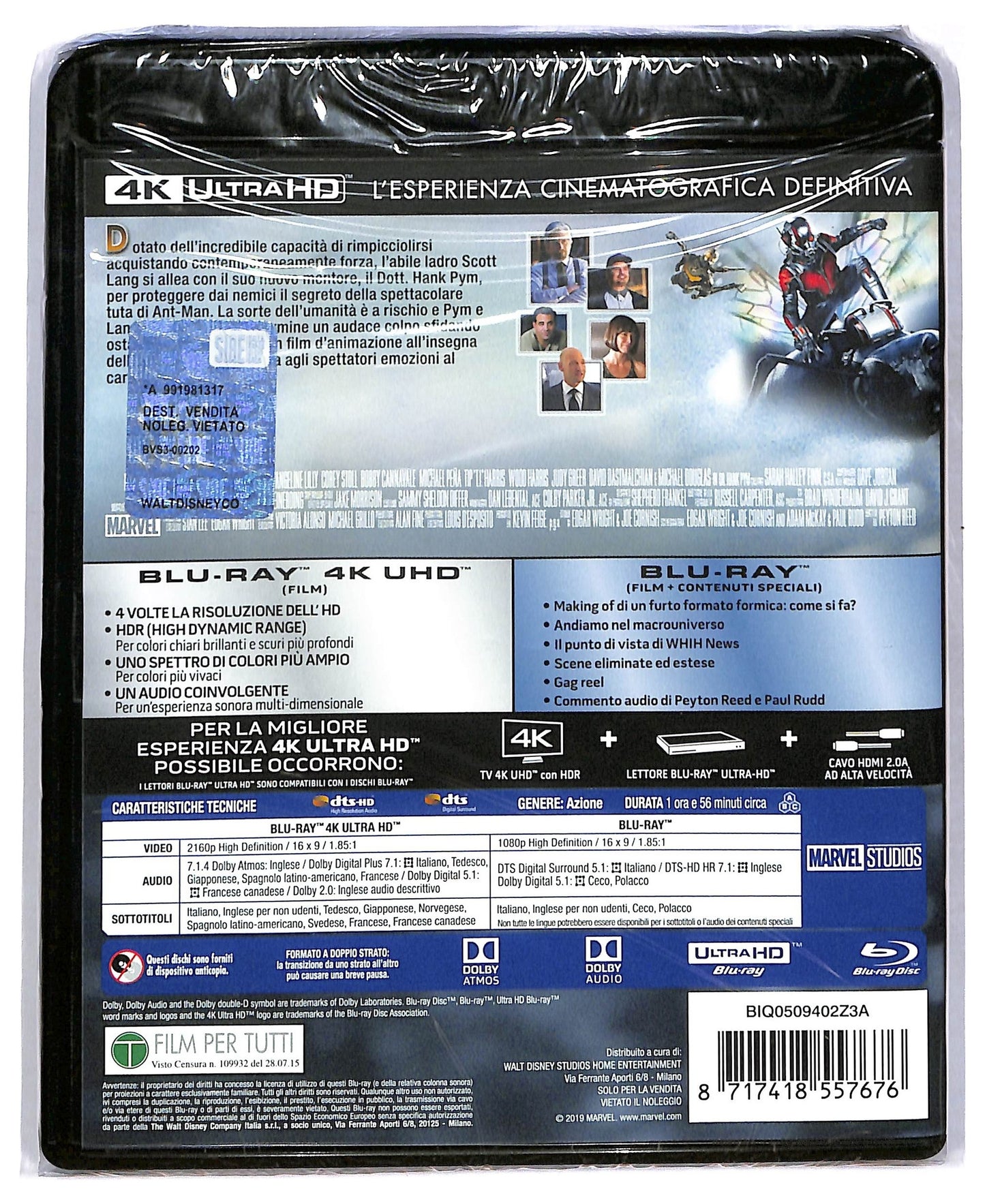 EBOND Ant-man 4k Ultra Hd +  BLURAY D773469