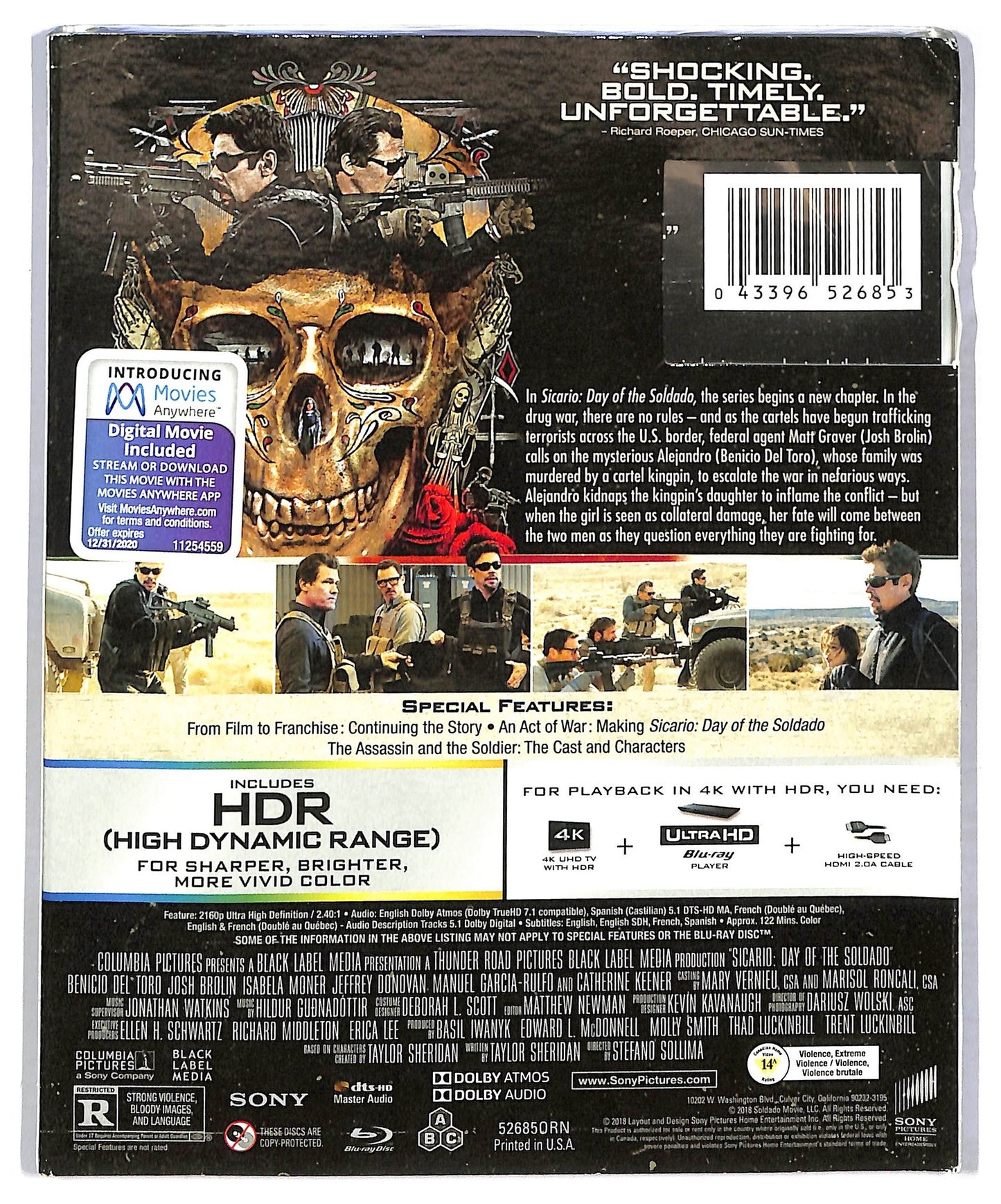 EBOND Sicario 4K Ultra HD + Digital + BLURAY  BLURAY BLURAY D773607