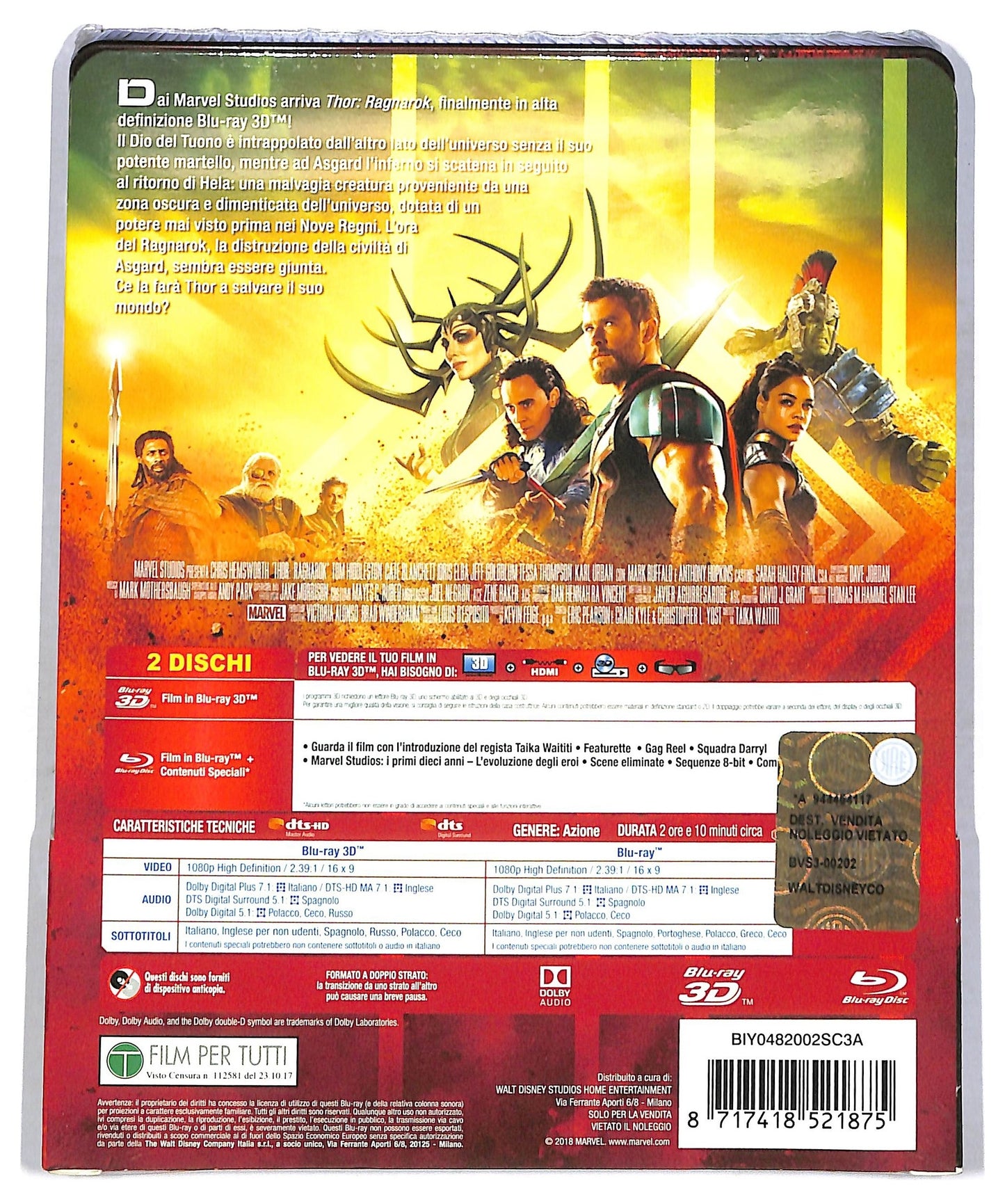 EBOND Thor Ragnarok (Steelbook) BLURAY 3D + BLURAY  BLURAY BLURAY D773617