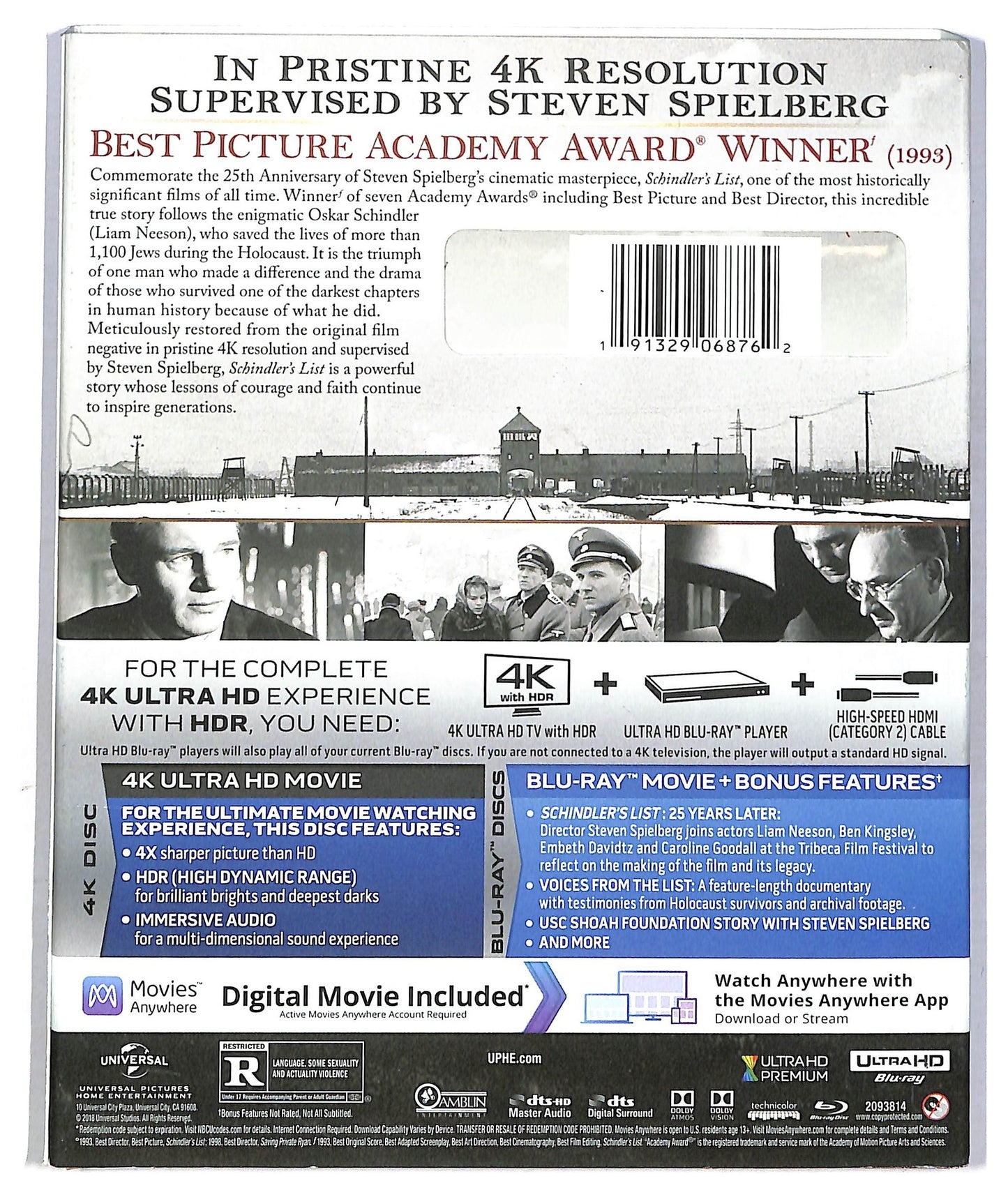 EBOND Schindler's List 25th Annuiiversary Edition 4K Ultra HD + Digital + BLURAY  BLURAY D773628