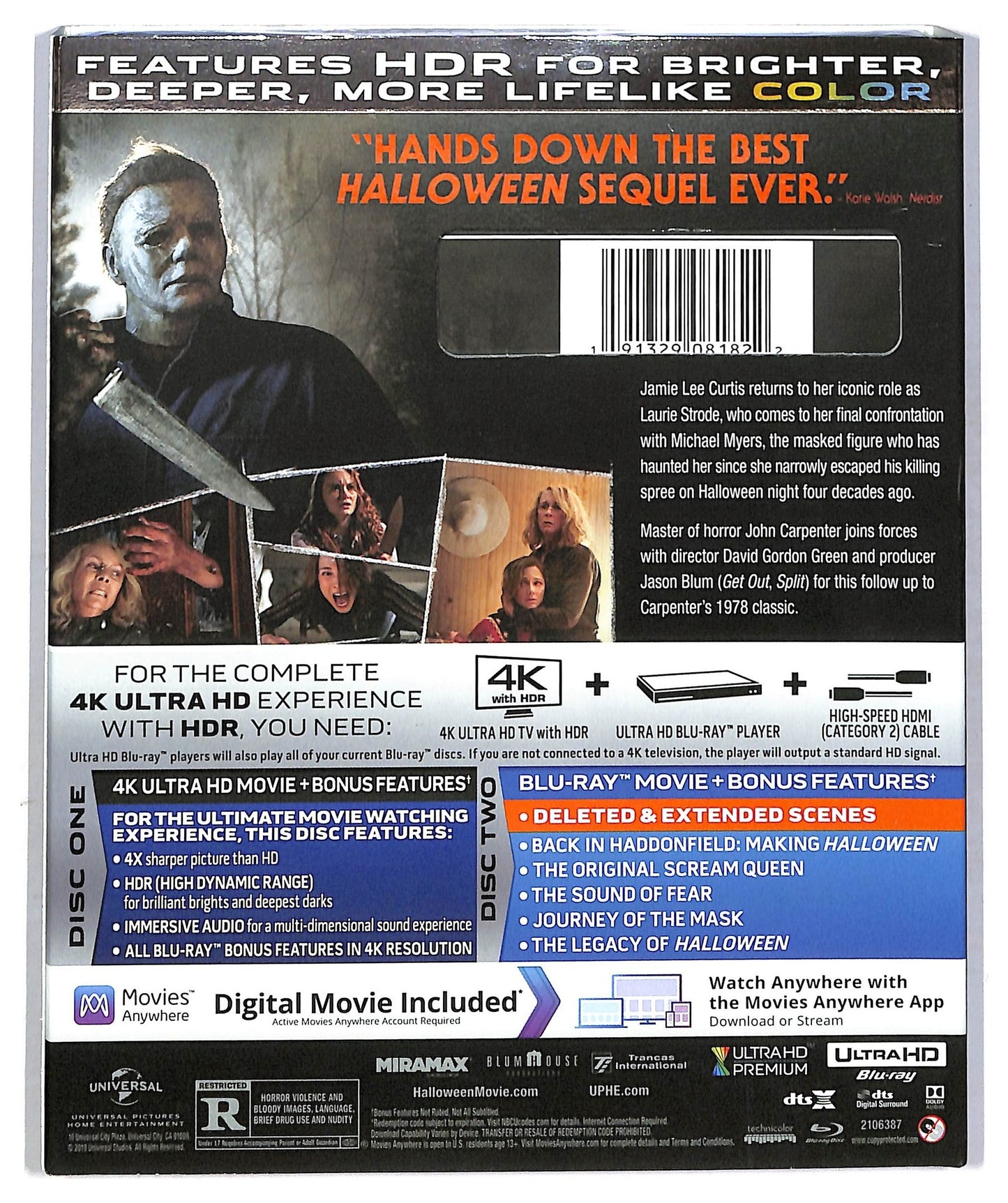 EBOND Halloween 4K Ultra HD + Digital + BLURAY (UK Version )  BLURAY BLURAY D773632