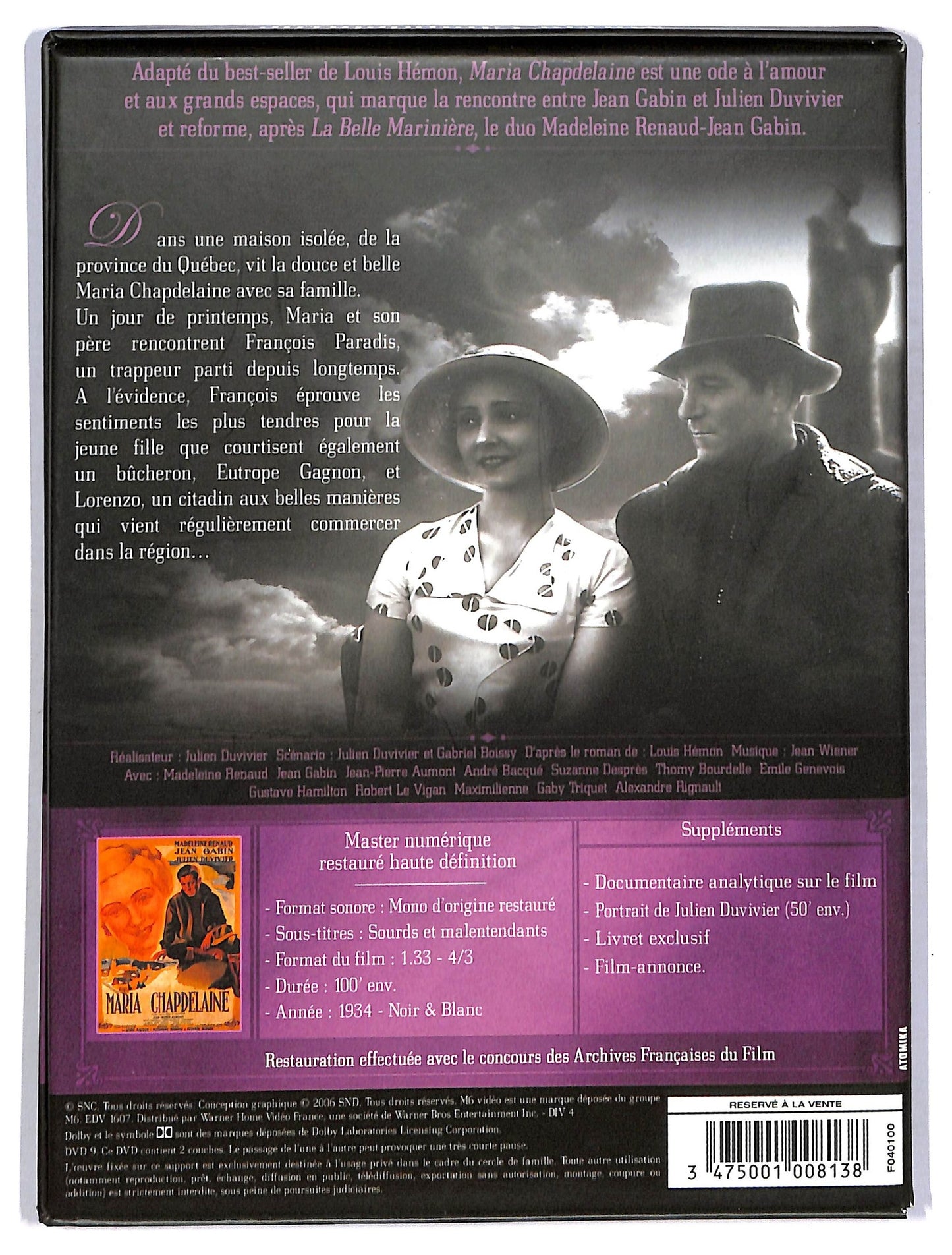 EBOND Maria Chapdelaine Slipcase DVD D773848