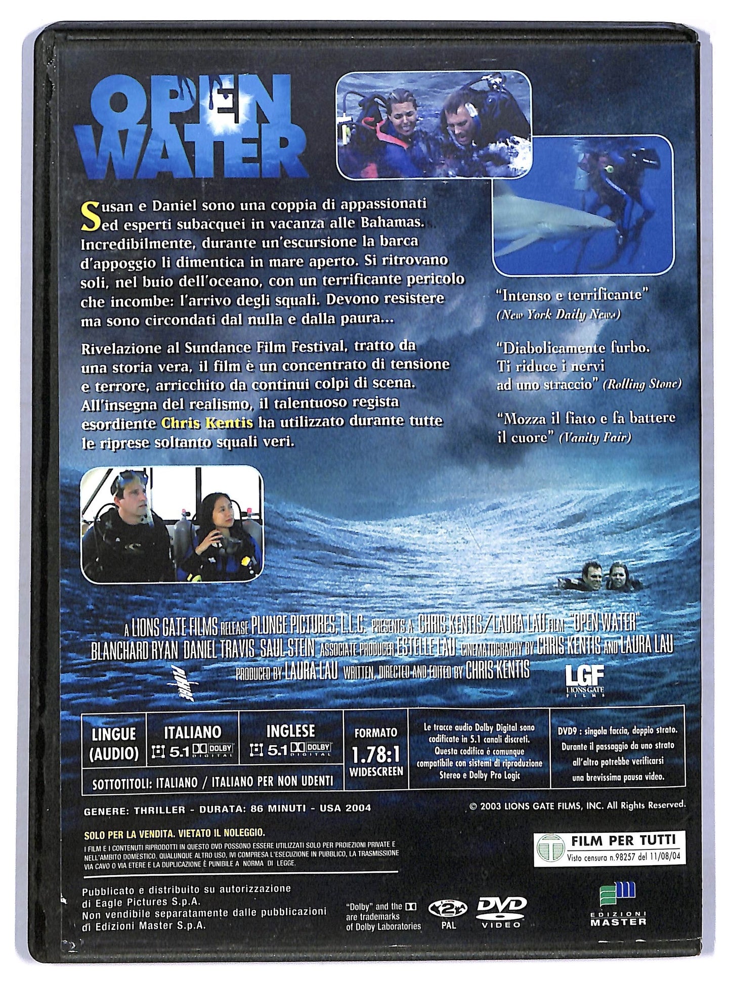 EBOND Open Water  EDITORIALE DVD D774357