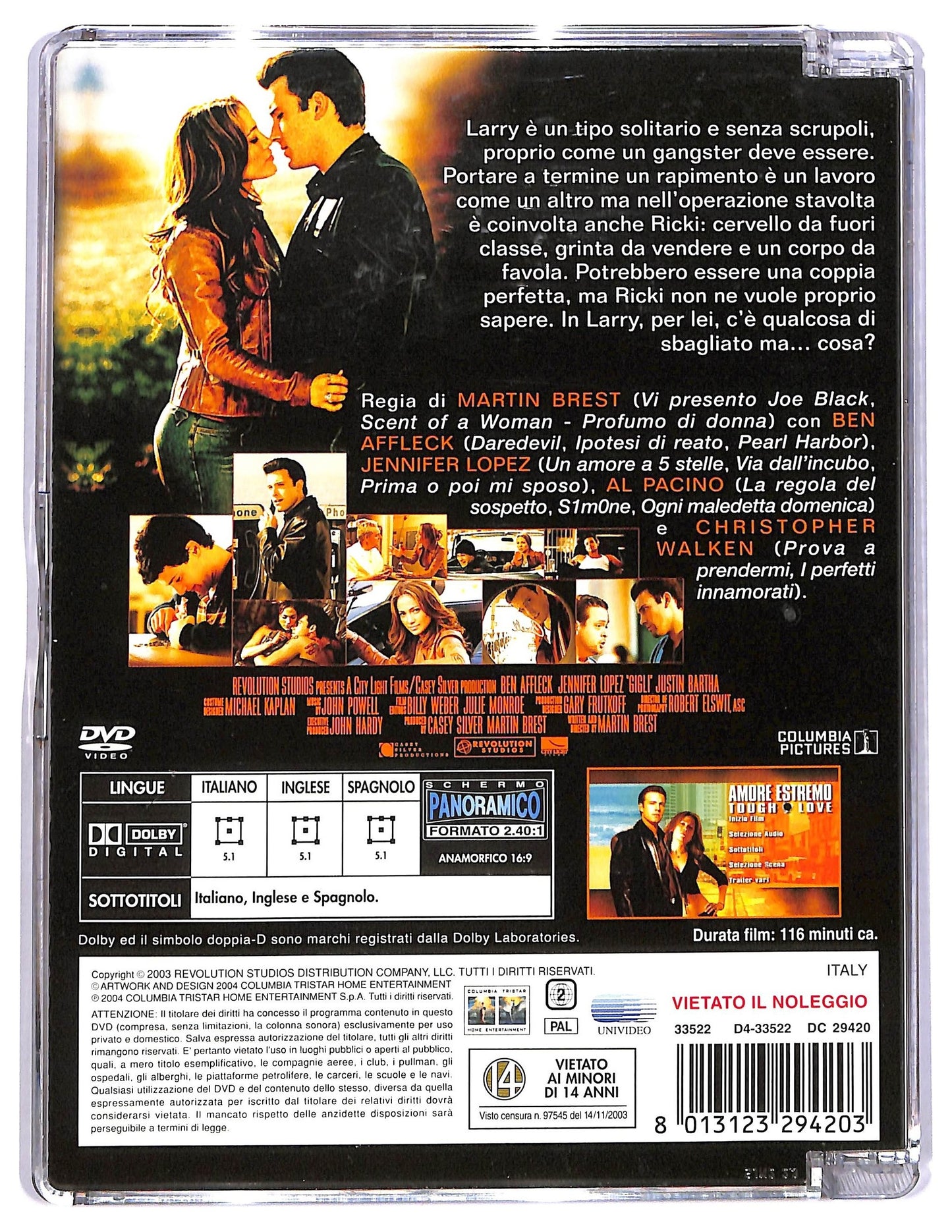 EBOND Amore Estremo. Tough Love Con Ben Affleck, Jennifer Lopez Sjb DVD D774944