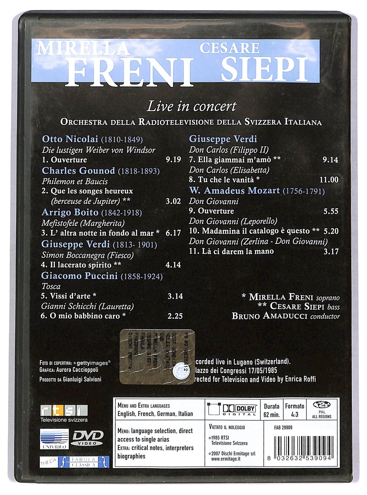 EBOND Mirella Freni e Cesare Siepi Live in Concert  DVD D775654