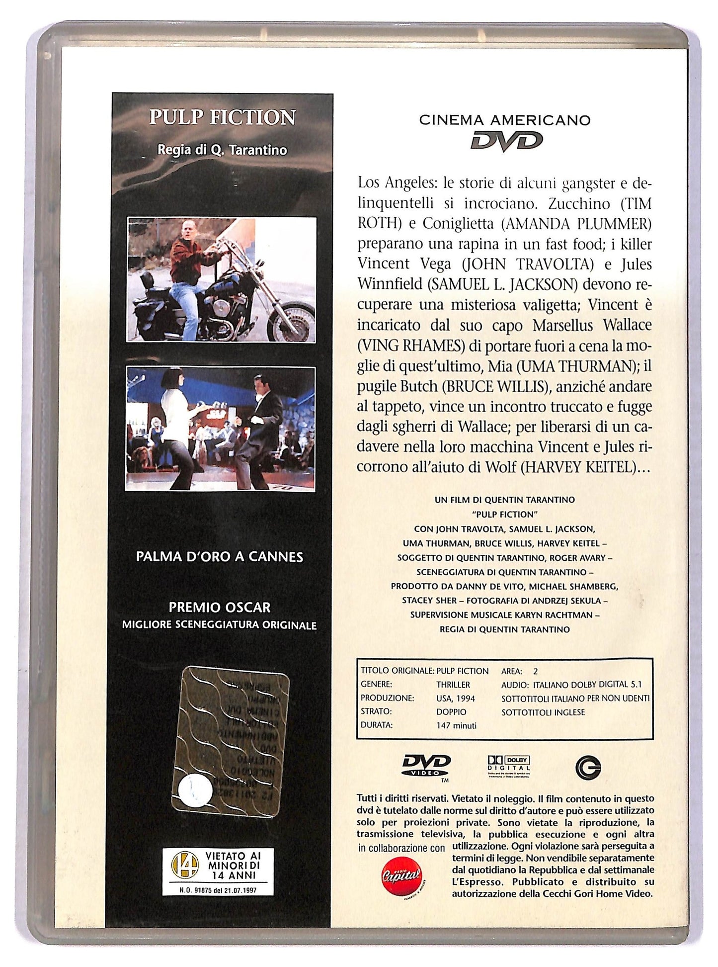 EBOND Pulp Fiction. Cinema Americano DVD Editoriale D776829