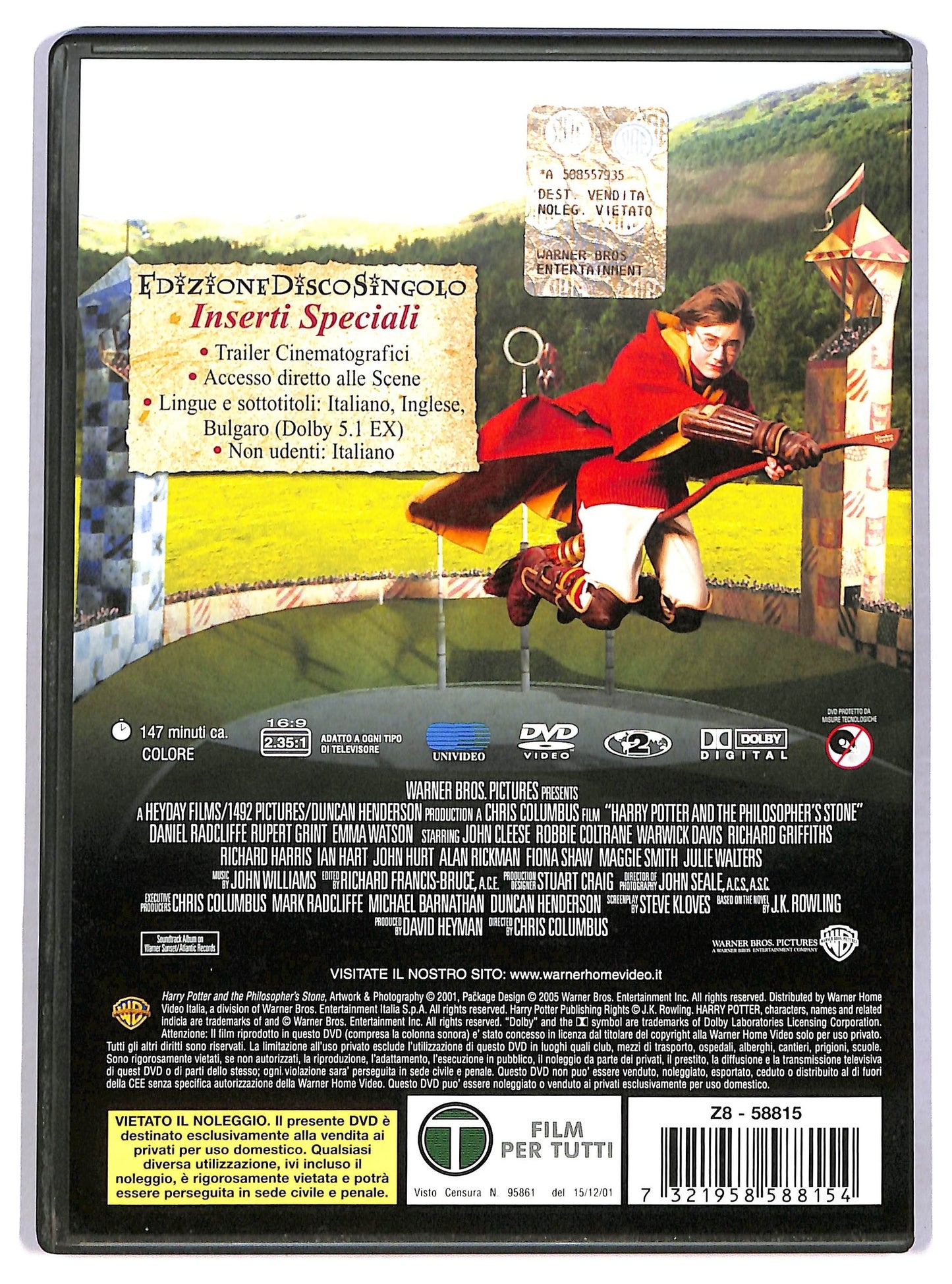EBOND Harry Potter e la Pietra Filosofale edizione disco singolo DVD D776836