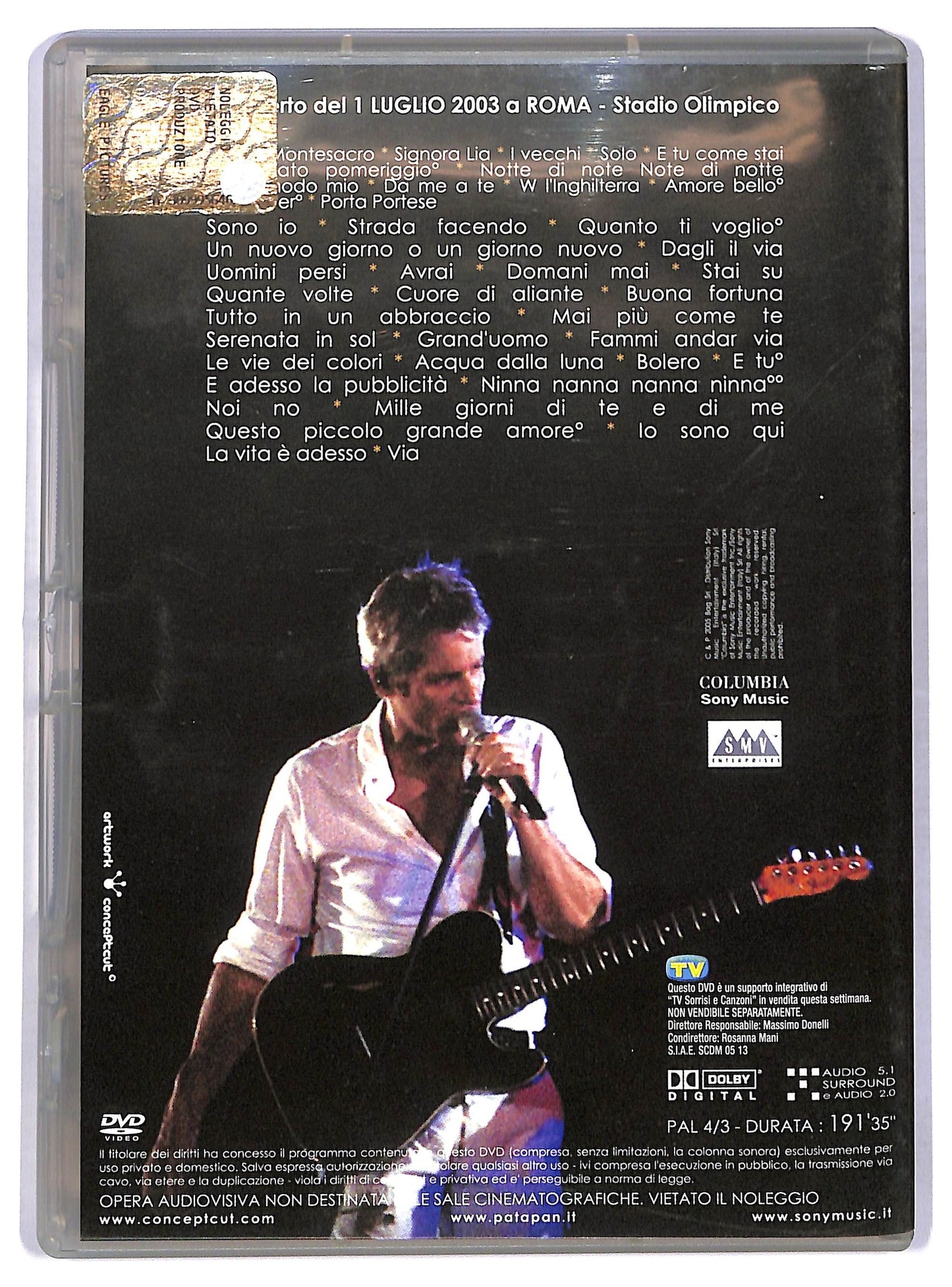 EBOND Claudio Baglioni Tutto In Un Abbraccio 1 luglio 2003 Editoriale DVD D777230