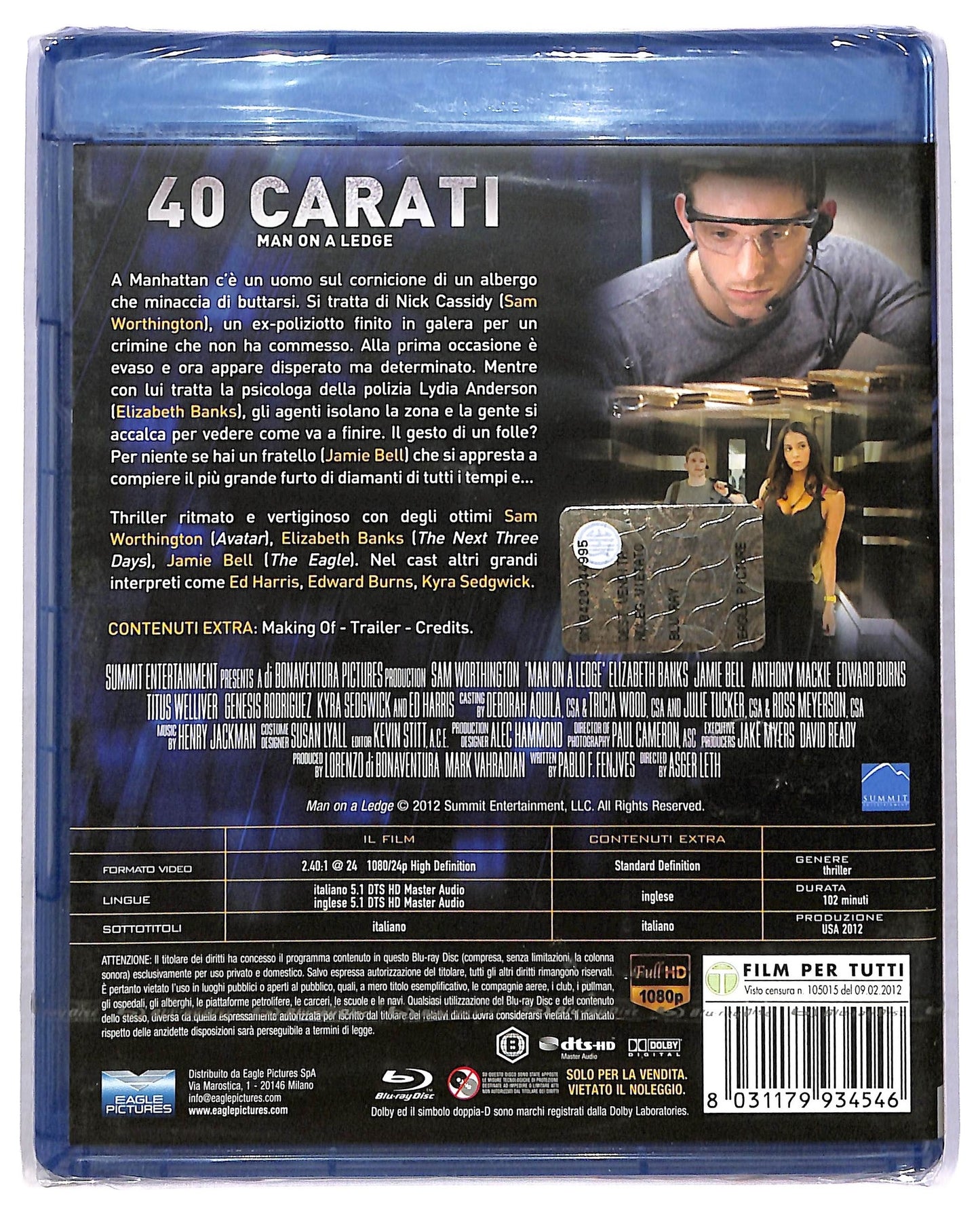 EBOND 40 Carati - man on a ledge BLURAY D777327