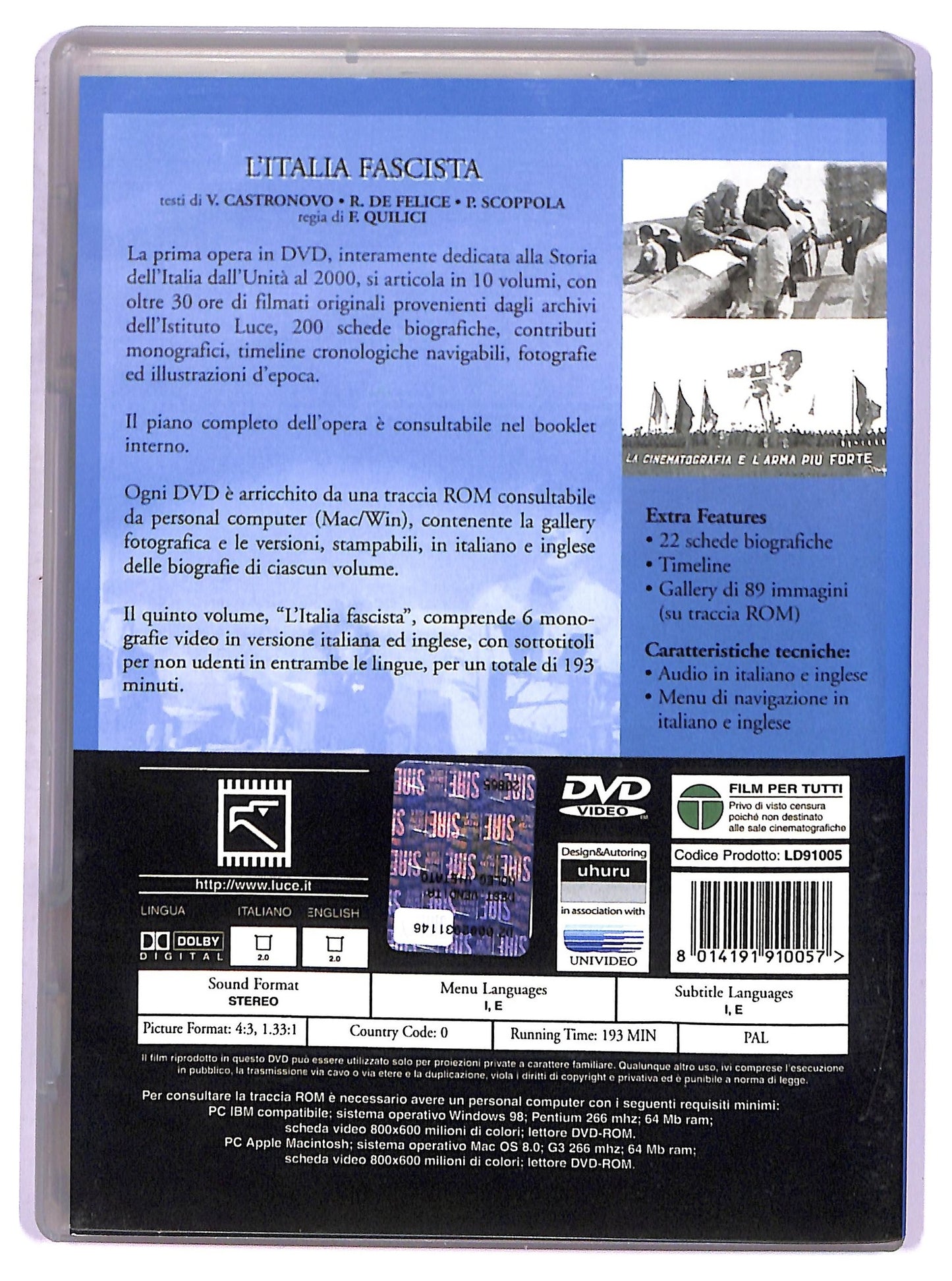 EBOND Storia d'Italia volume 5 - l'italia fascista DVD D777529