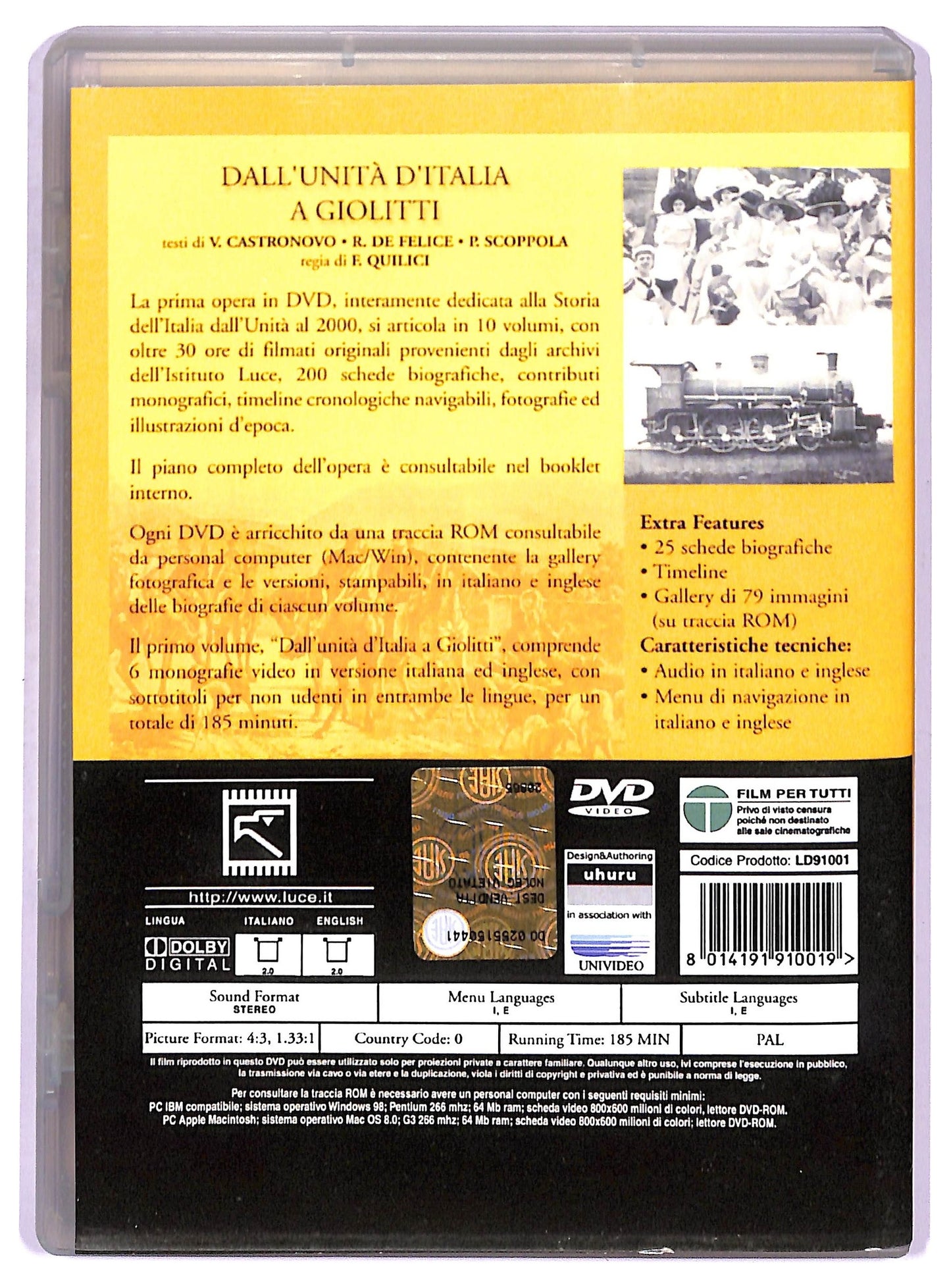 EBOND Storia d'Italia - Dall'unita d'Italia a Giolitti volume 01 DVD D777563