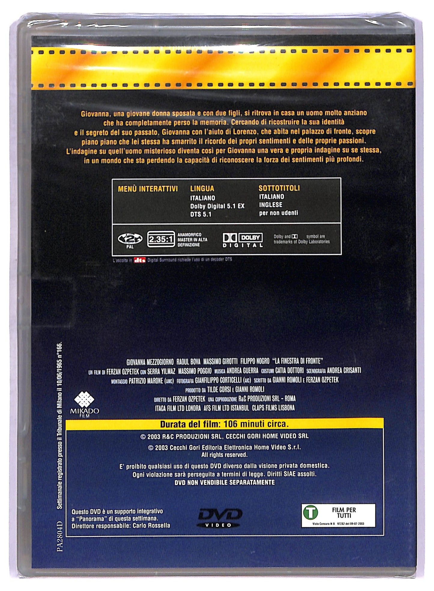 EBOND La finestra di fronte  EDITORIALE DVD D778112