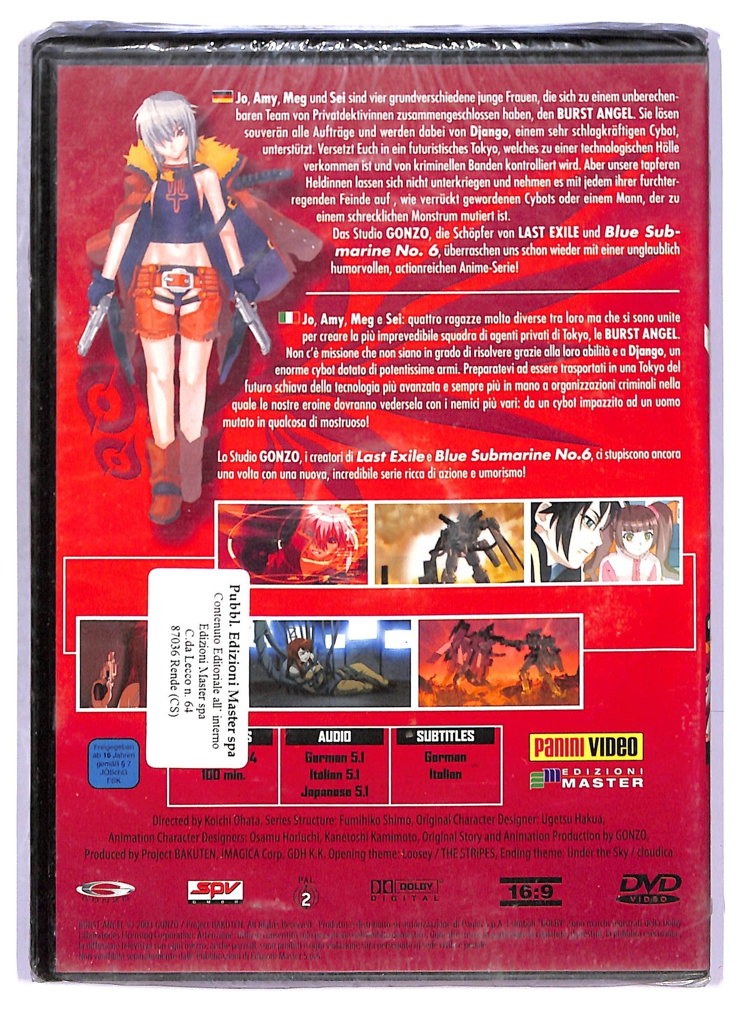 EBOND Burst Angel Volume 01 Episodi 01-04  DVD  Editoriale D778234