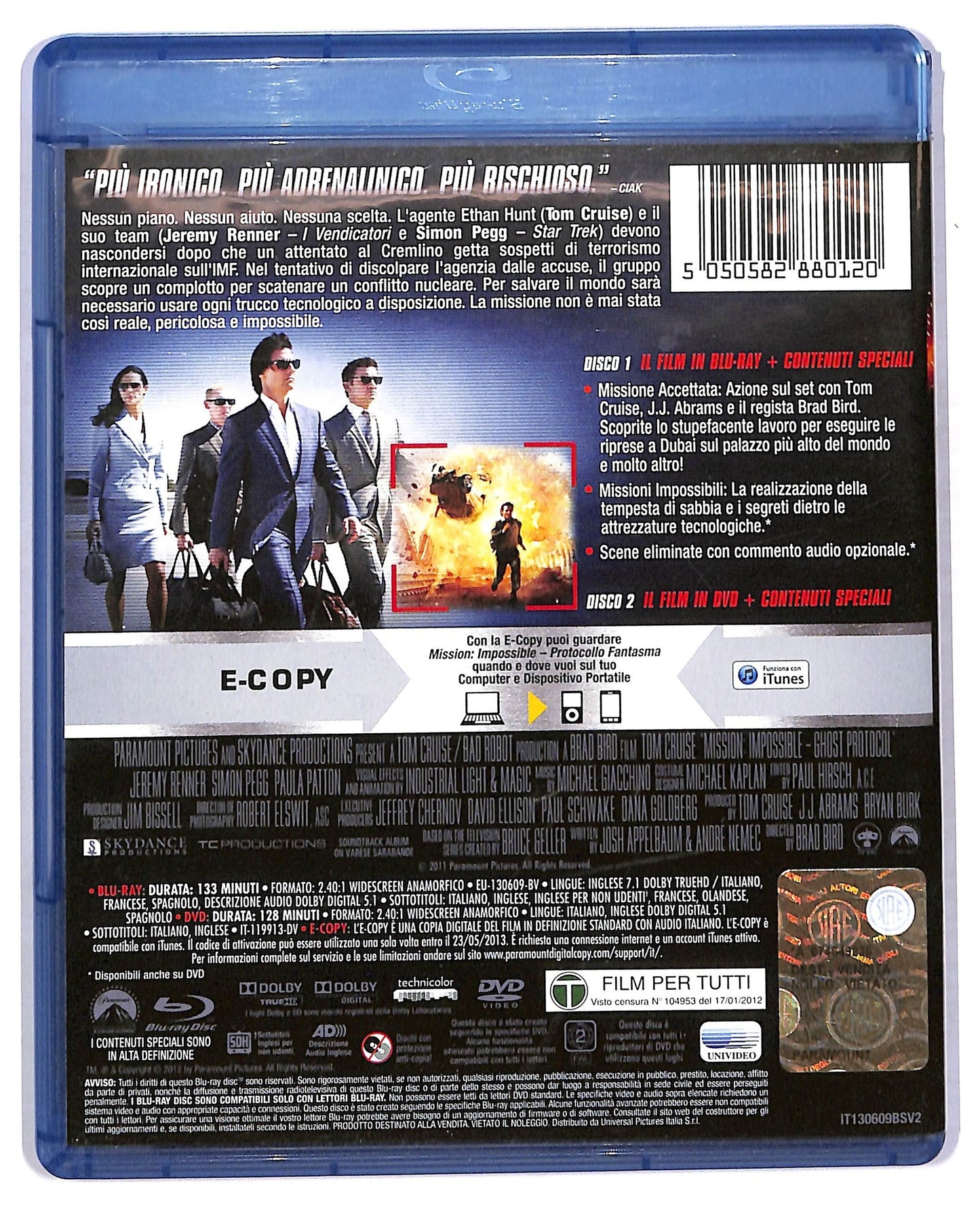 EBOND Mission Impossible Protocollo fantasma DVD+E-COPY+ BLURAY BLURAY BLURAY D778833