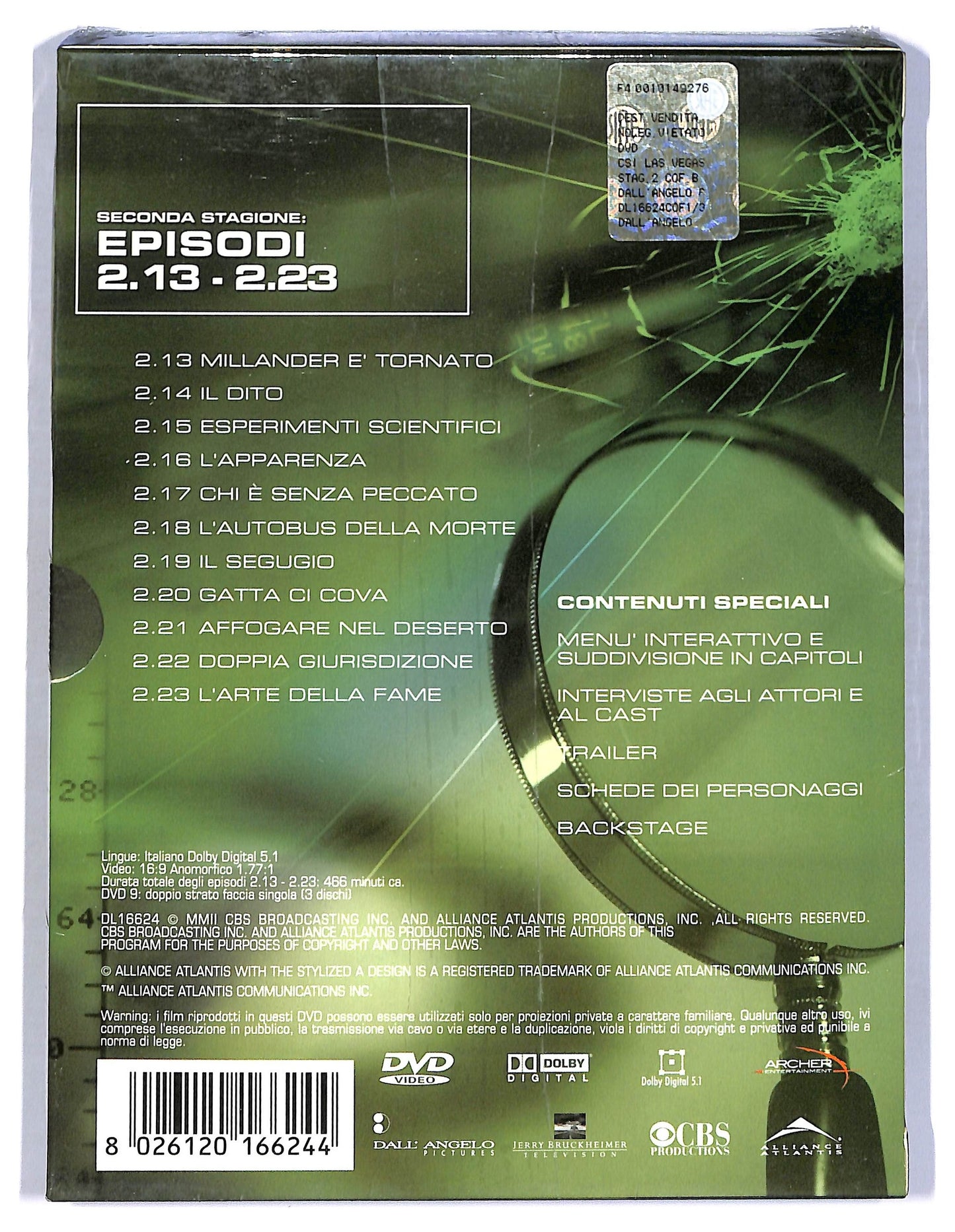 EBOND Csi Crime Scene Investigation. Stagione 2. Vol. 2  DVD D779344