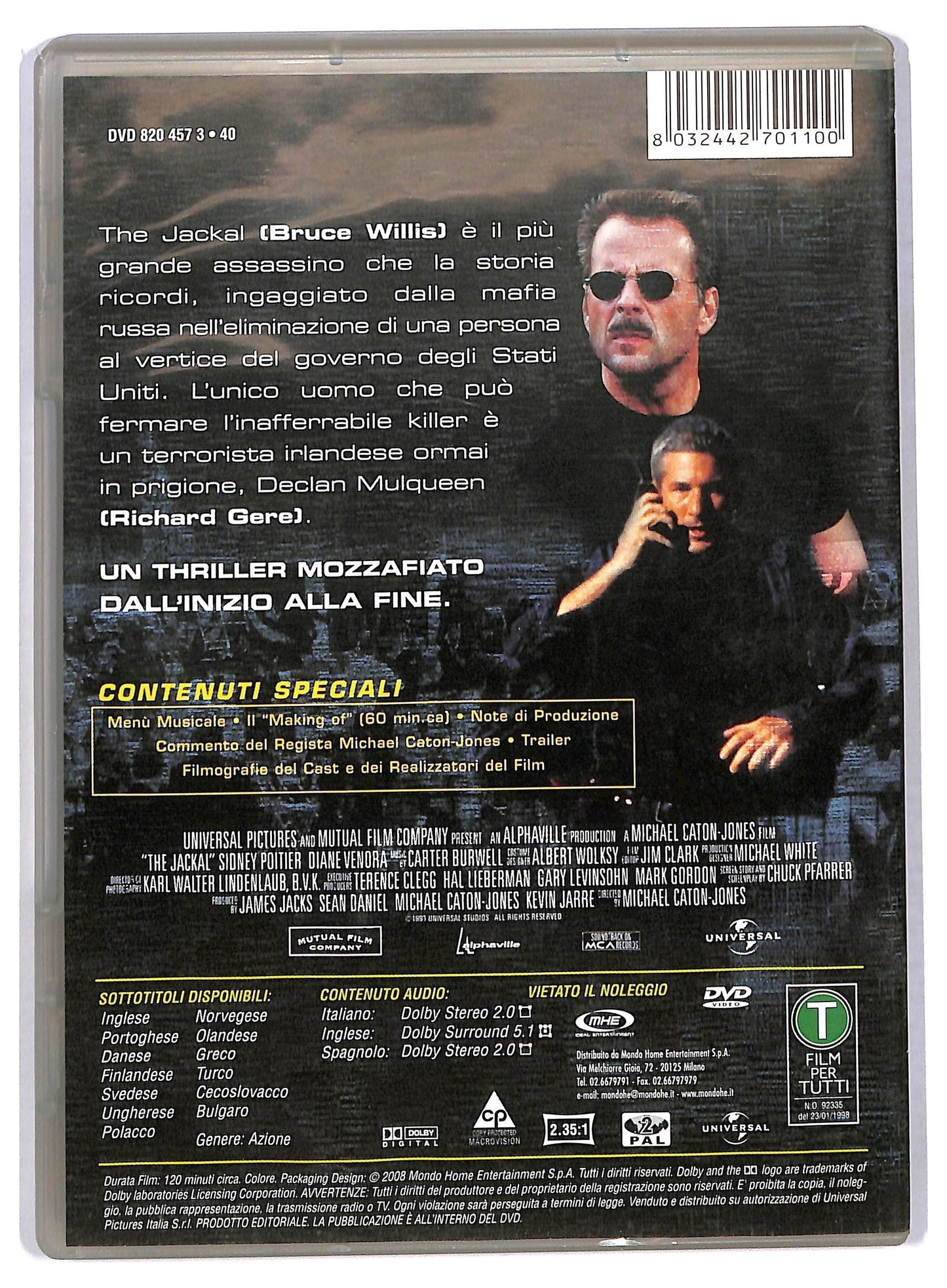 EBOND The Jackal EDITORIALE DVD D780250