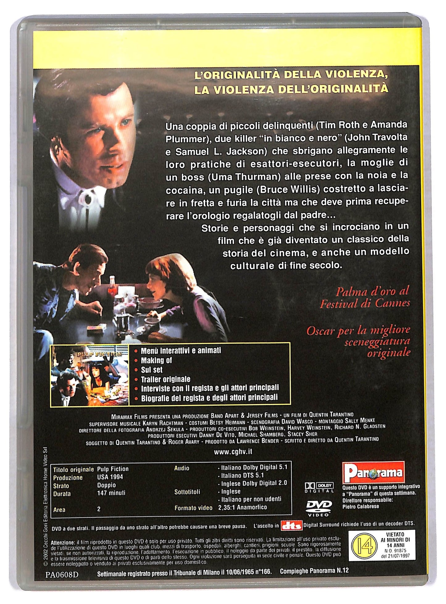 EBOND Pulp Fiction Di Quentin Tarantino DVD Editoriale D780255