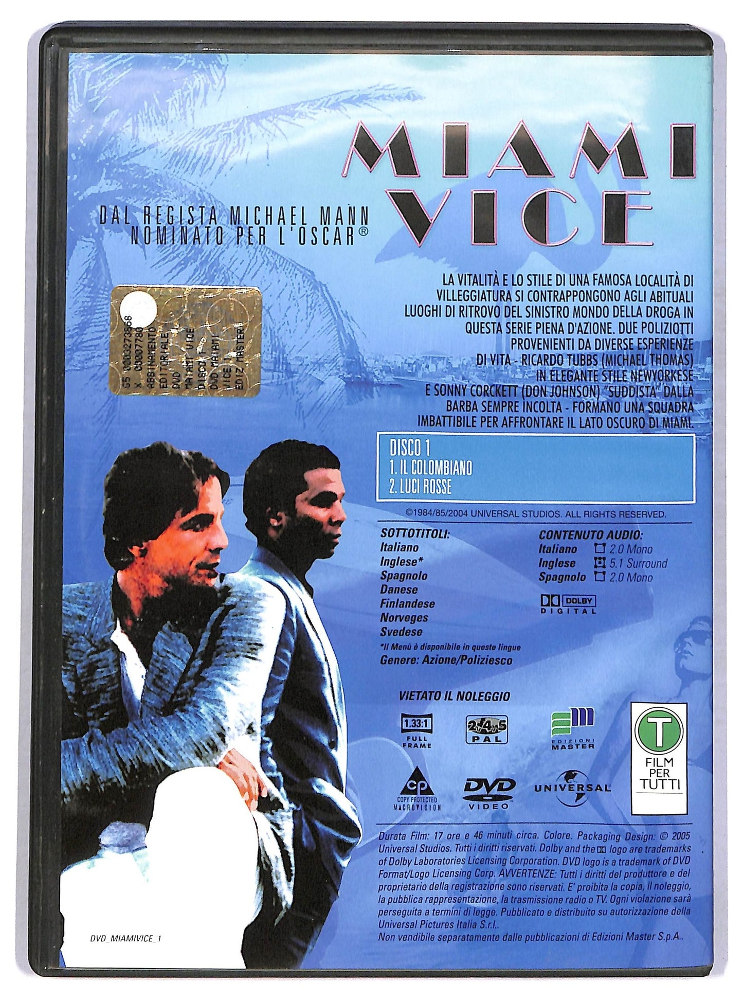 EBOND Miami Vice - Stagione 1 - Disco 1 (Eps. 1-2) EDITORIALE DVD D780436