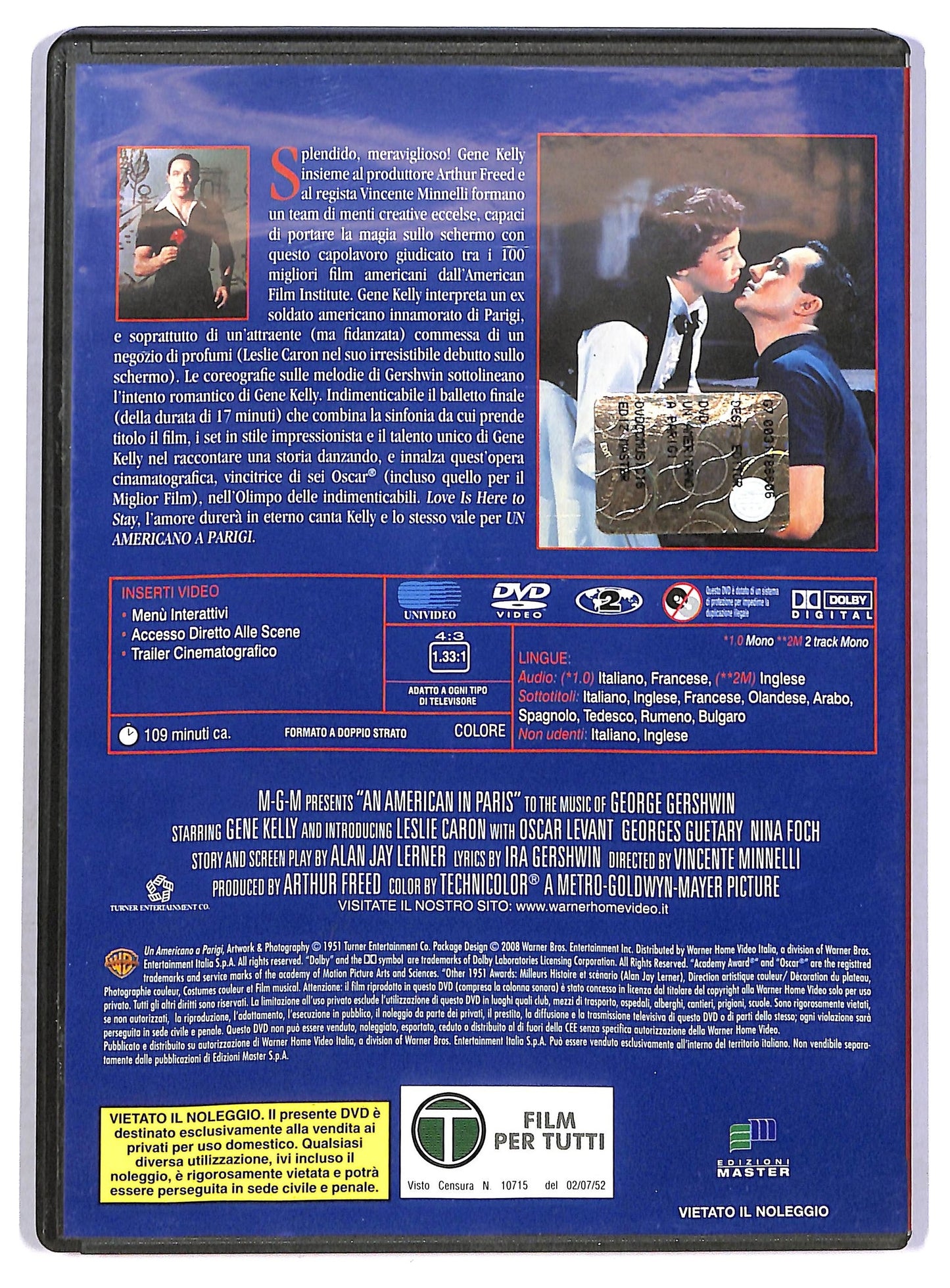 EBOND Un Americano a Parigi (film) DVD  Editoriale D781059