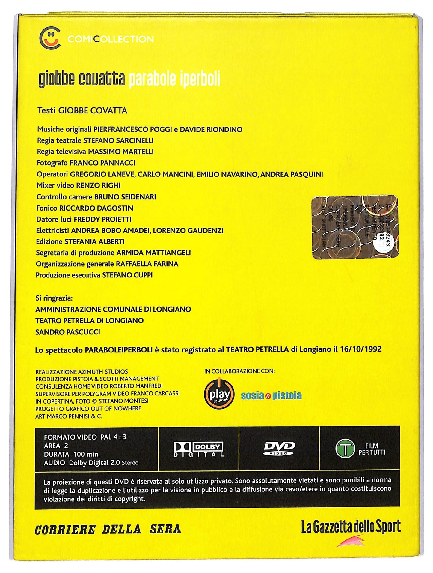 EBOND Giobbe Covatta - Parabole Iperboli EDITORIALE DVD D781249