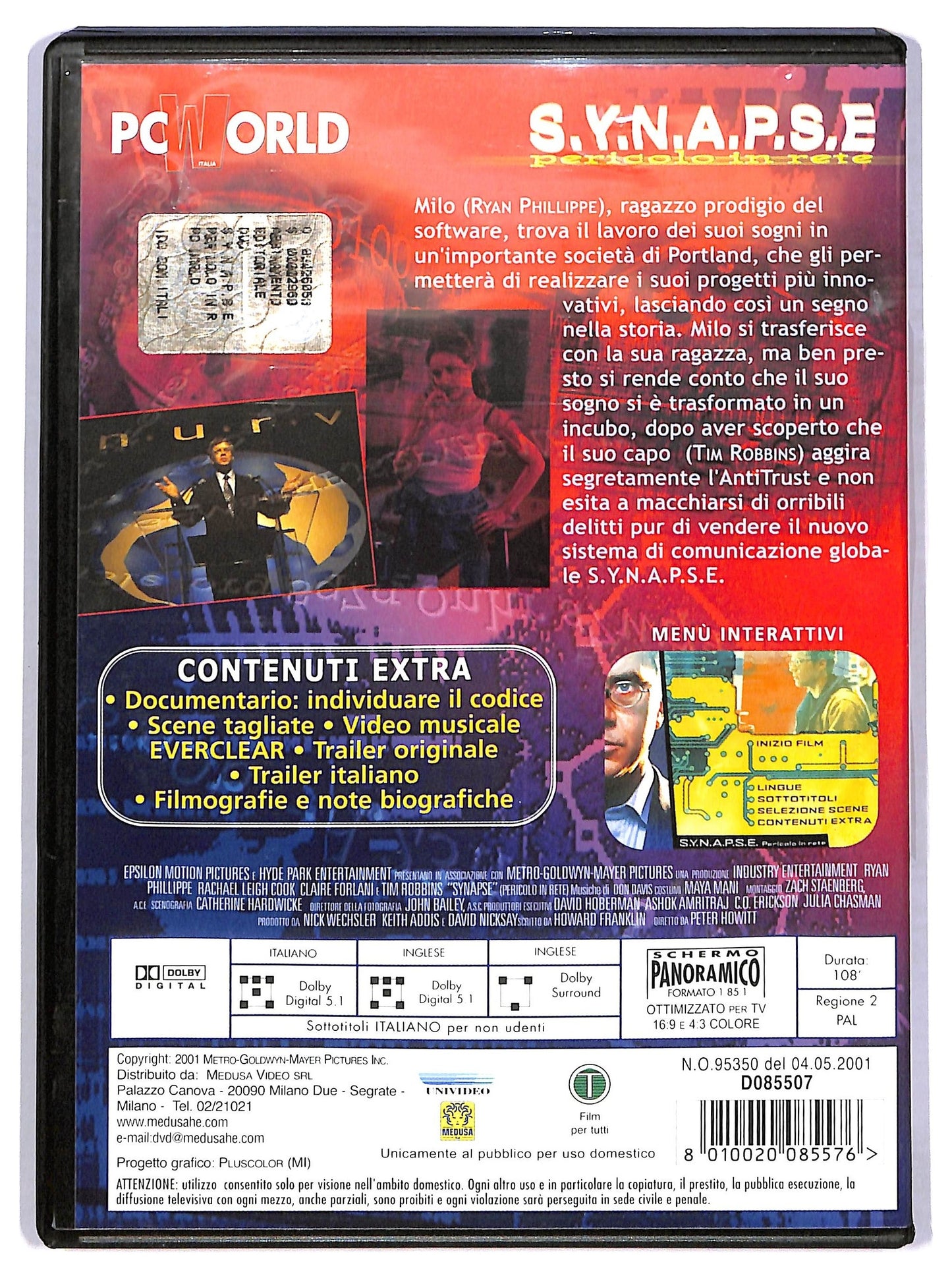 EBOND S.Y.N.A.P.S.E. Pericolo in rete  EDITORIALE DVD D781510