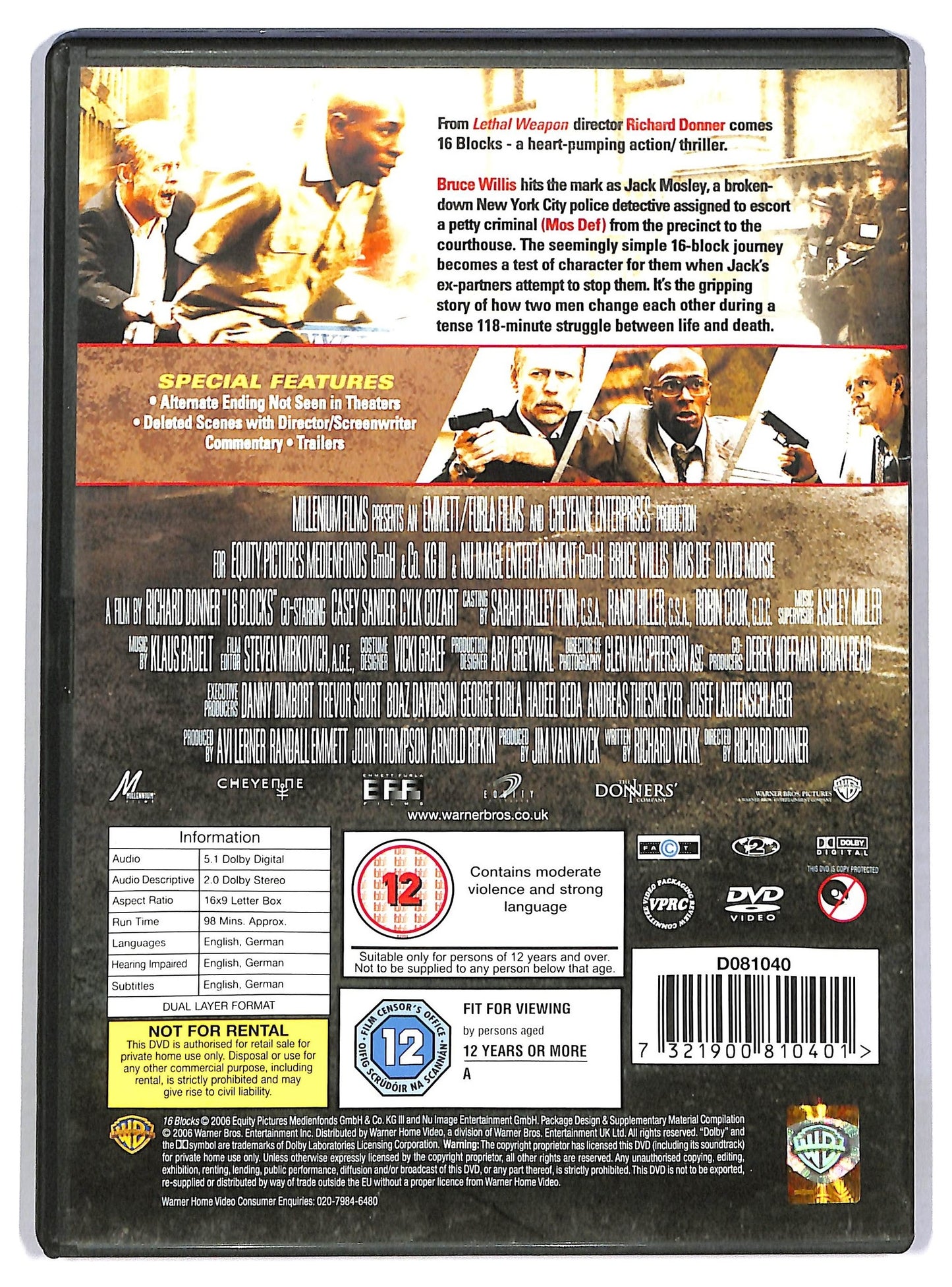 EBOND 16 Blocks edizione UK DVD D782311