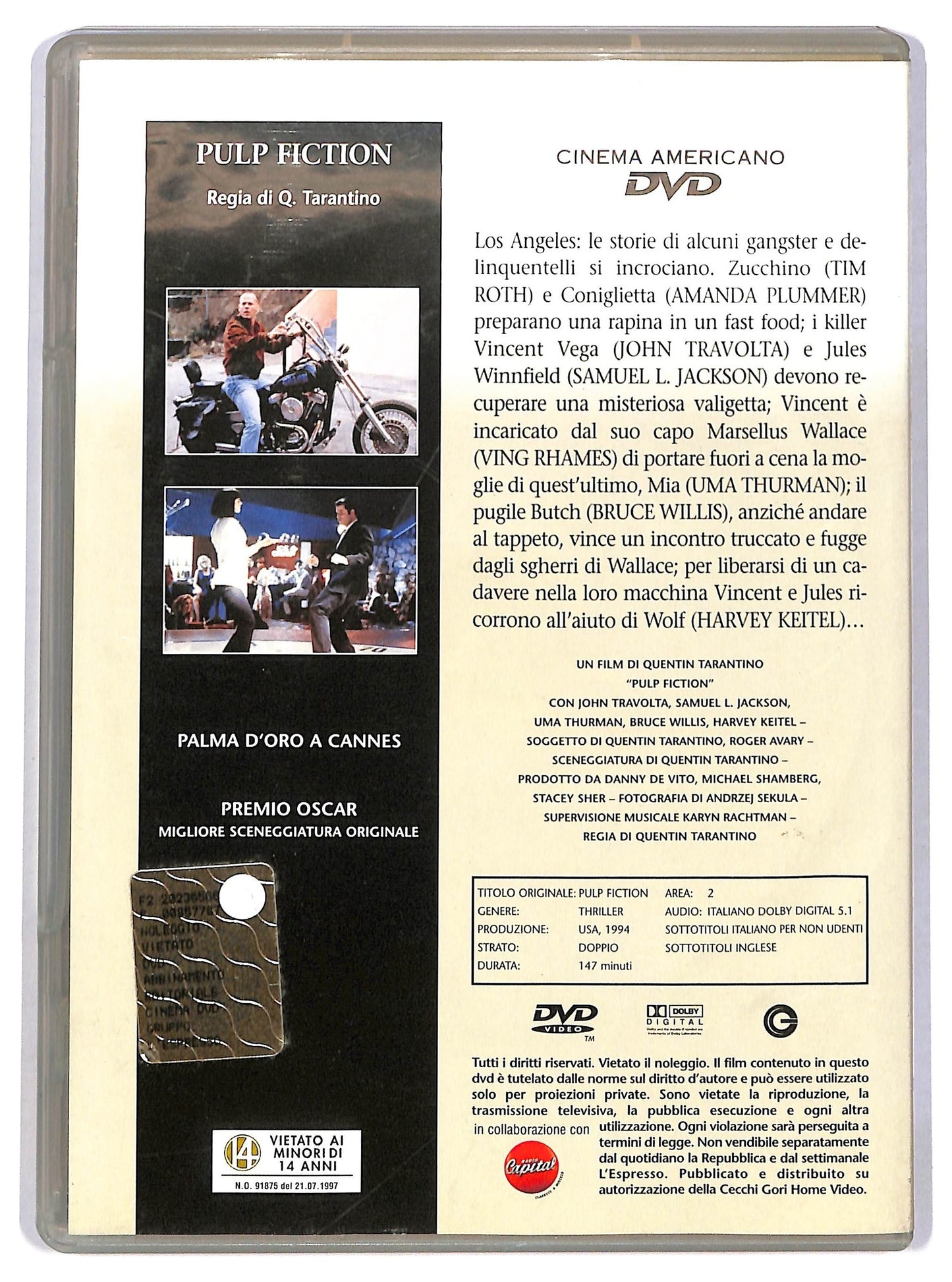 EBOND Pulp Fiction. Cinema Americano DVD Editoriale D783152