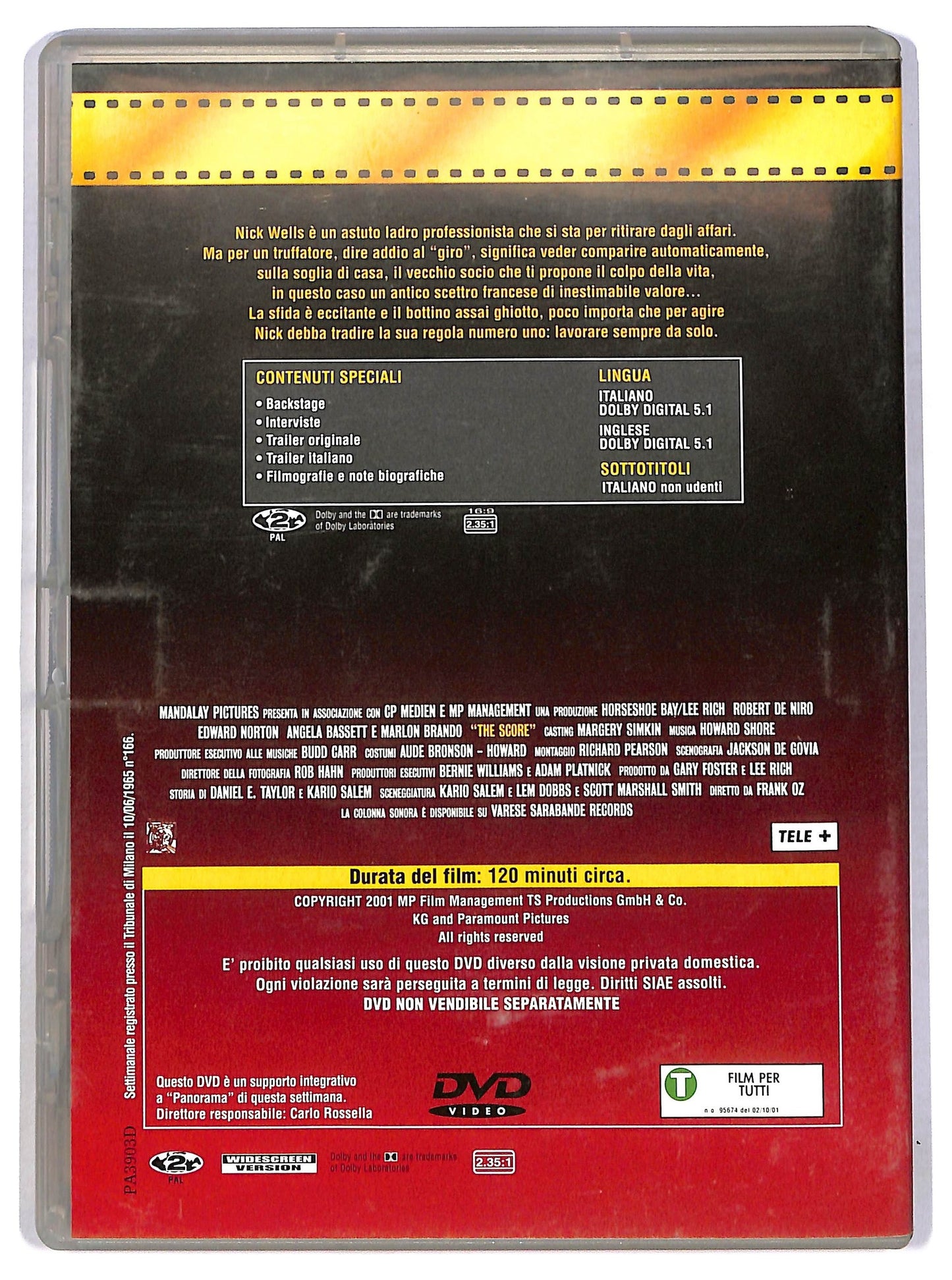 EBOND The Score EDITORIALE DVD D784014