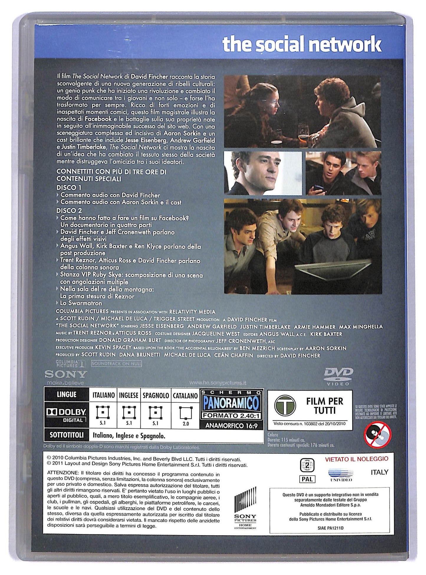 EBOND The Social Network (2 dischi) COLLECTOR'S EDITION DVD D784330