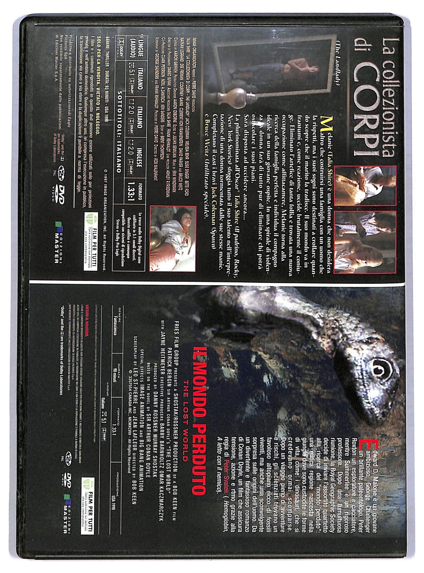 EBOND Il mondo perduto + La collezionista di corpi EDITORIALE DVD D784615