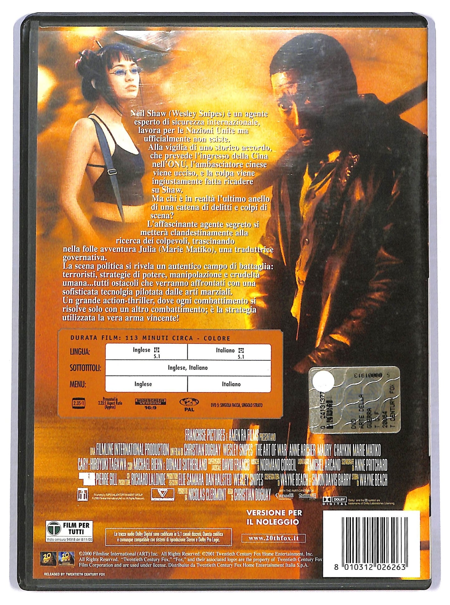 EBOND L'arte Della Guerra DVD Ex Noleggio D784634