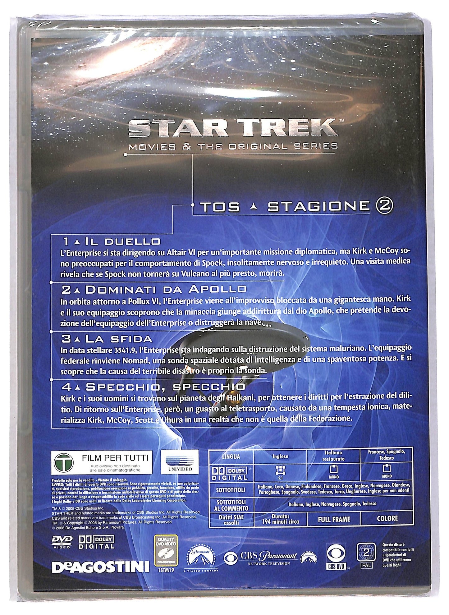 EBOND Star Trek vol.19 TOS St.2 Ep. 1 - 4  EDITORIALE  DVD D785214