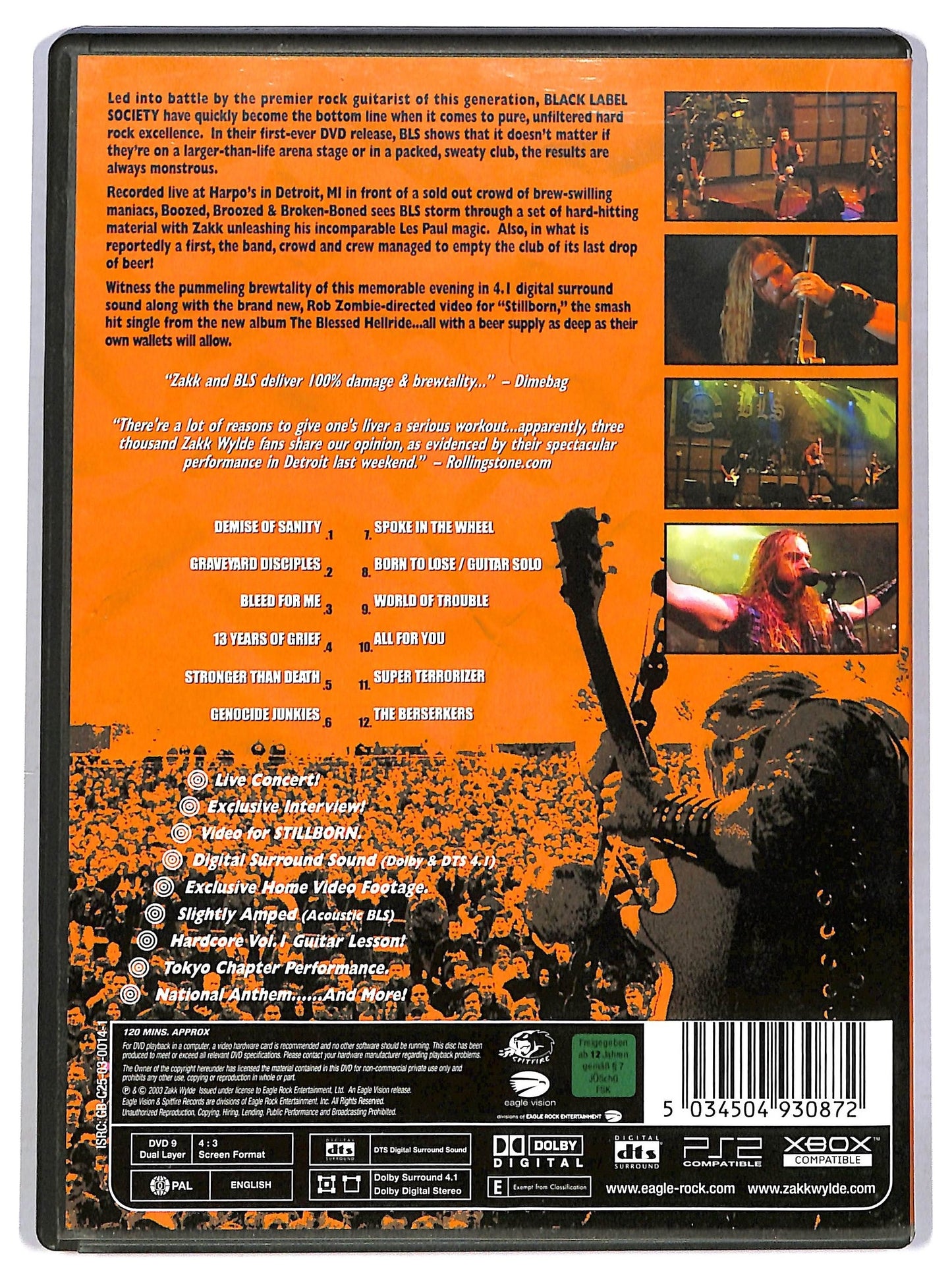 EBOND Black label society - Boozed broozed & broken - boned DVD D786146