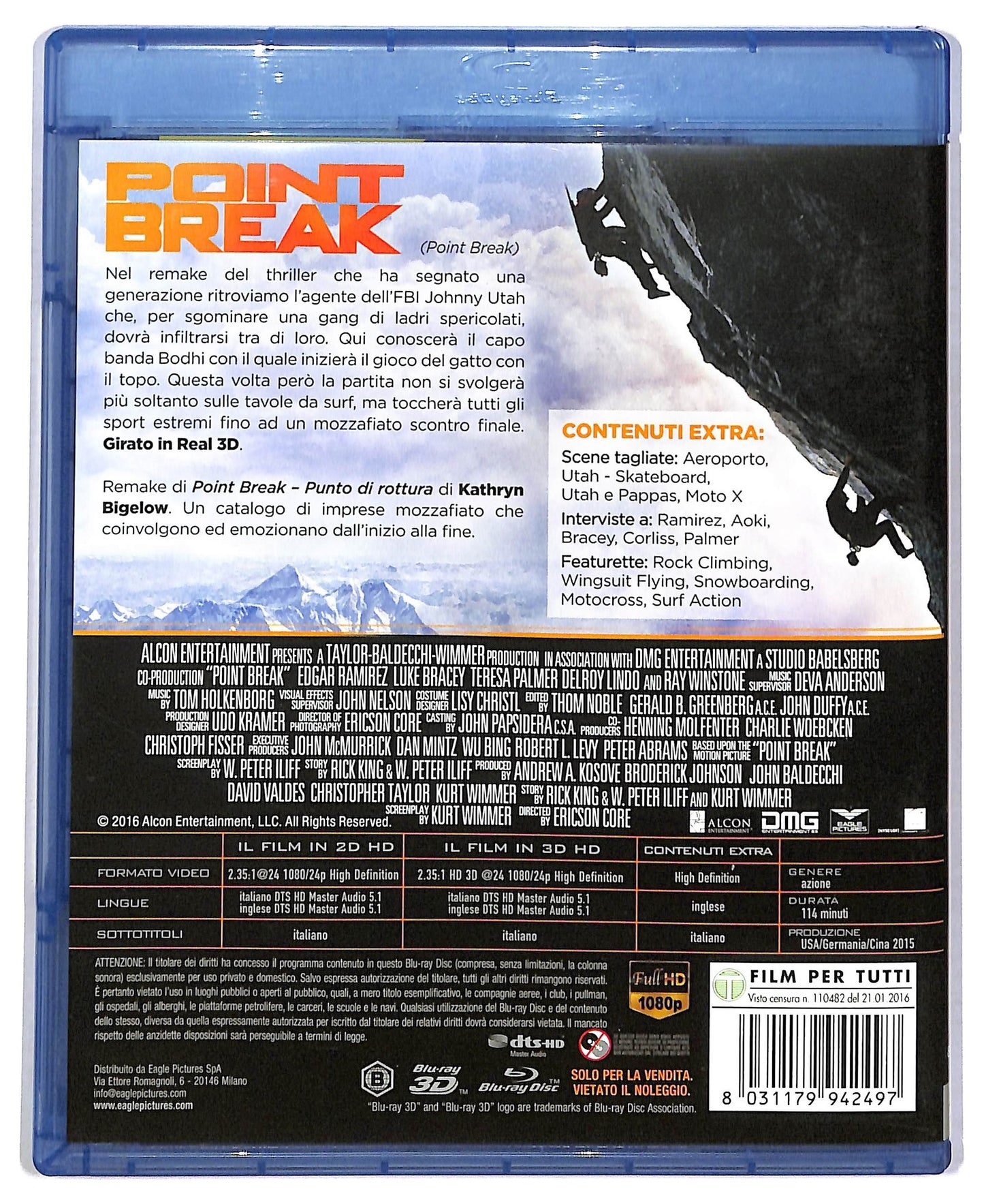 EBOND Point Break BLURAY 3D + BLURAY BLURAY BLURAY D786214