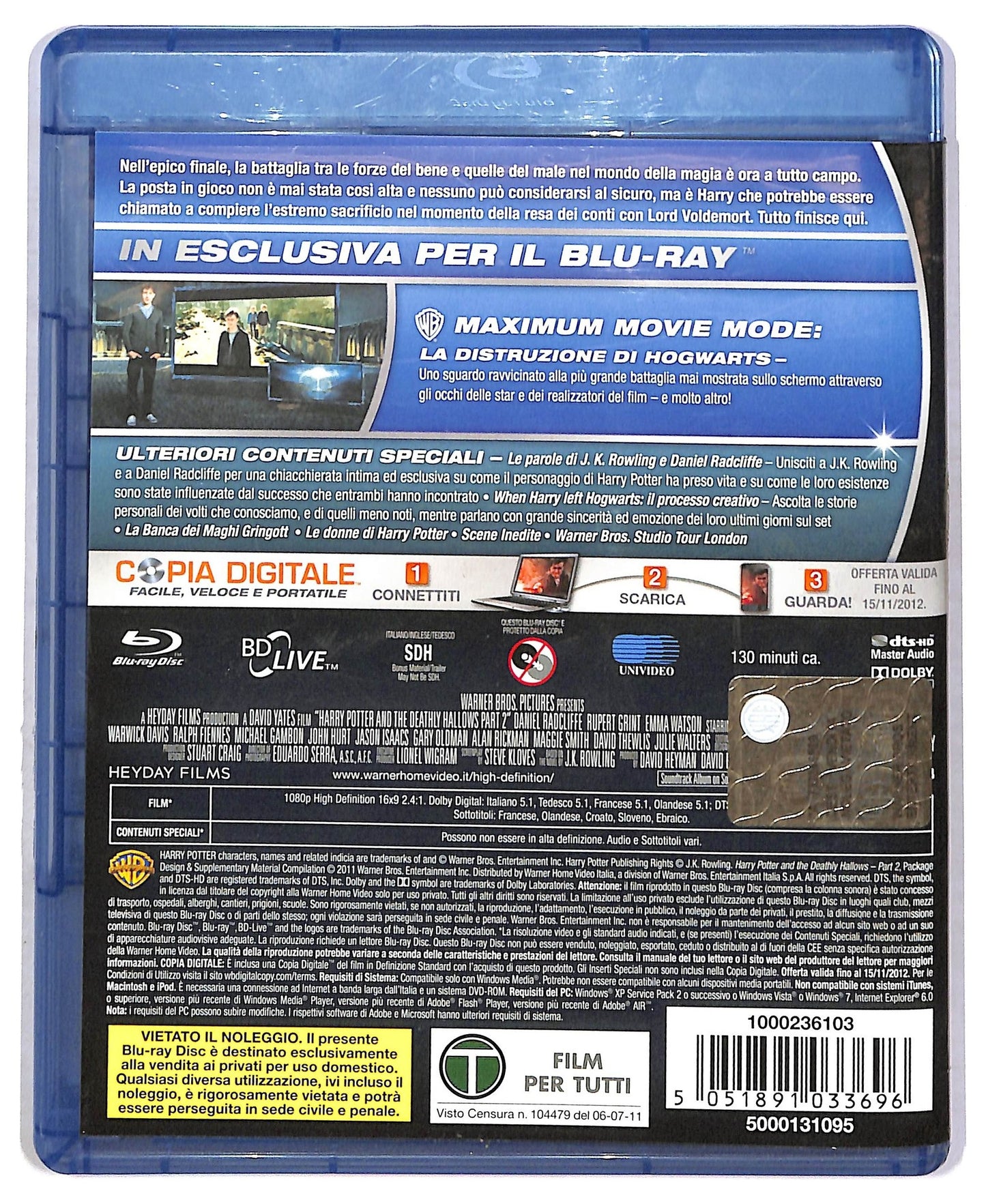 EBOND Harry Potter e i Doni della Morte - Prt. 2 2 BLURAY + DVD  BLURAY D786313
