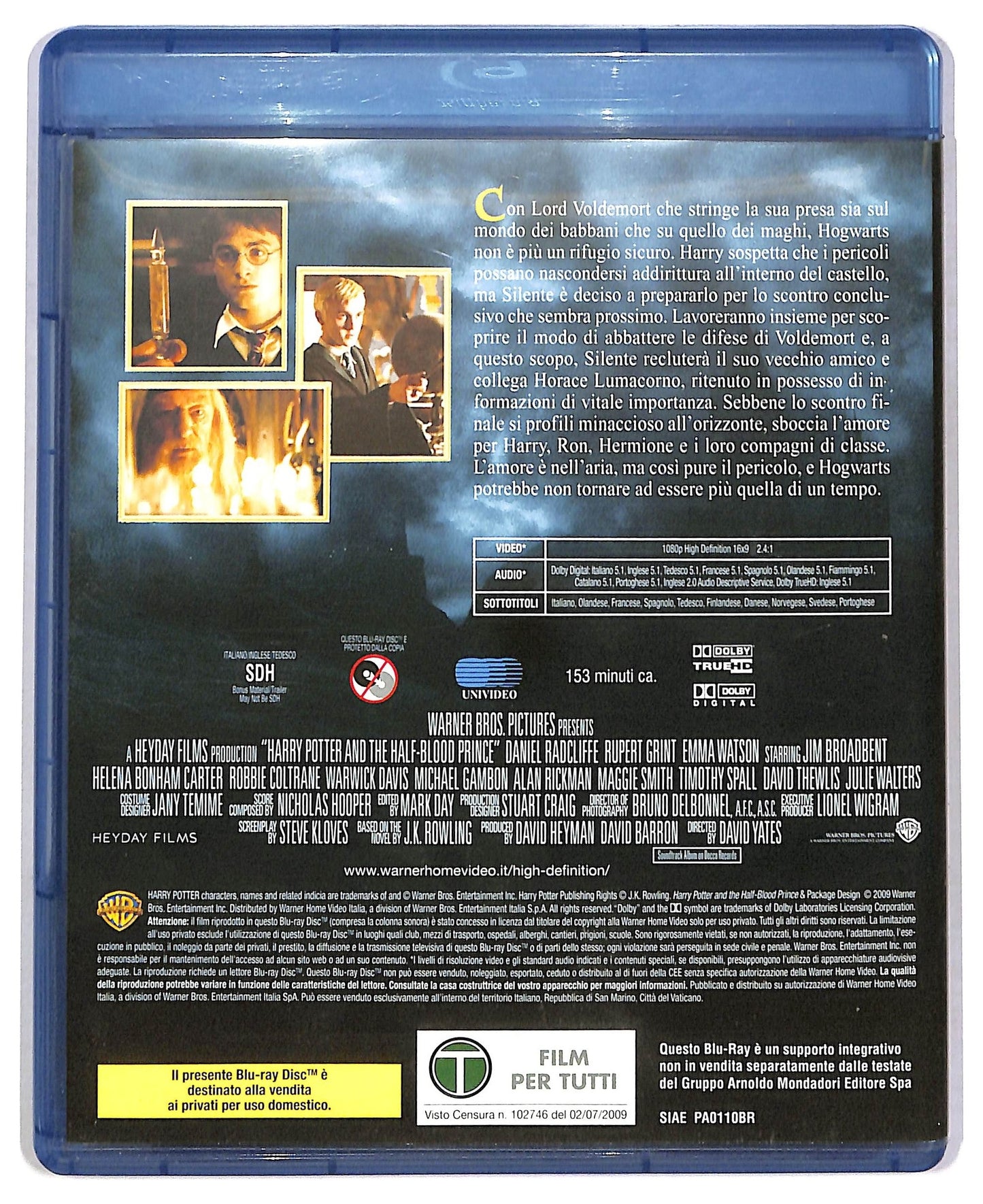 EBOND Harry Potter e il principe mezzosangue EDITORIALE BLURAY BLURAY BLURAY D786321