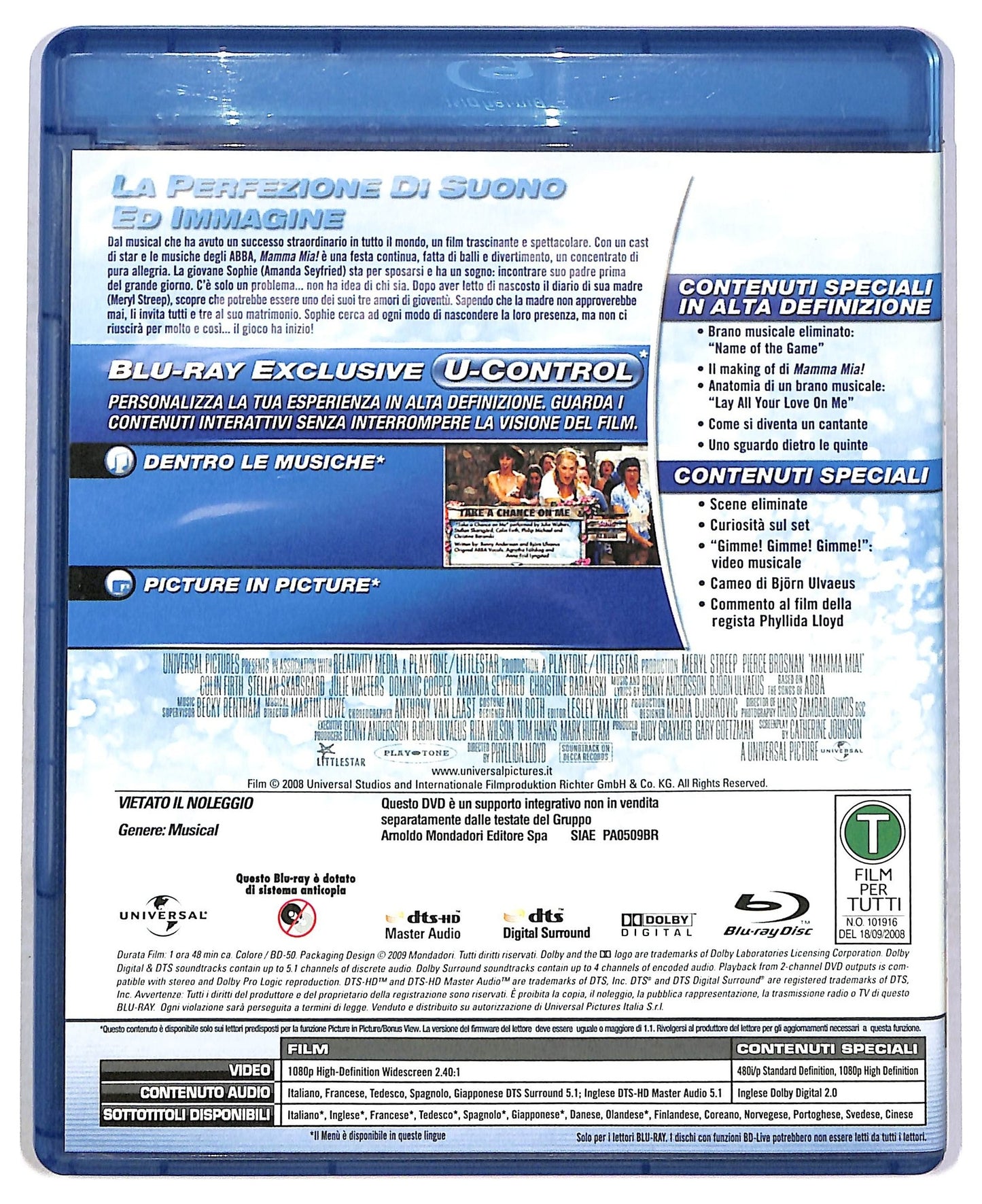 EBOND Mamma mia EDITORIALE BLURAY BLURAY BLURAY D786328