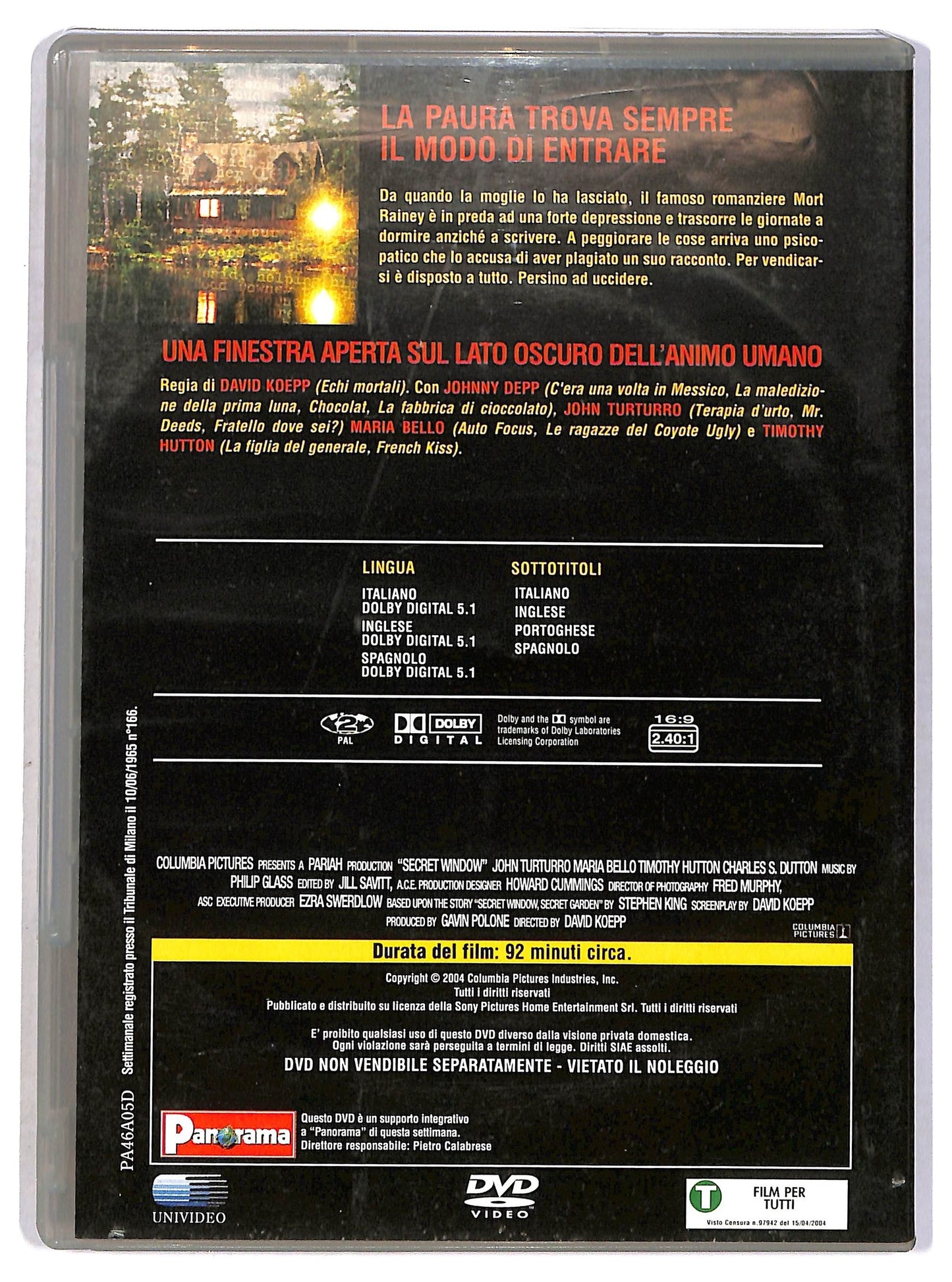 EBOND Secret Window  DVD  Editoriale D786337