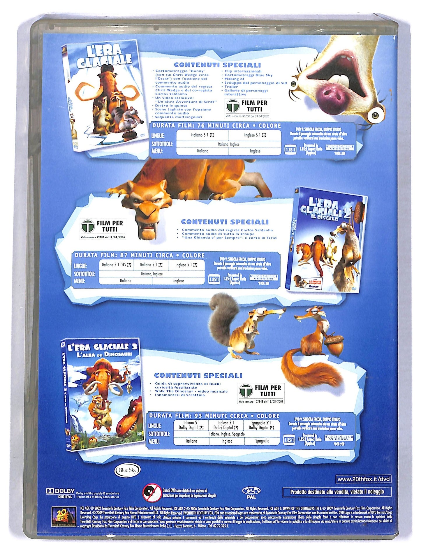 EBOND L'Era glaciale 1 - 2 -3 DVD EDITORIALE D786955