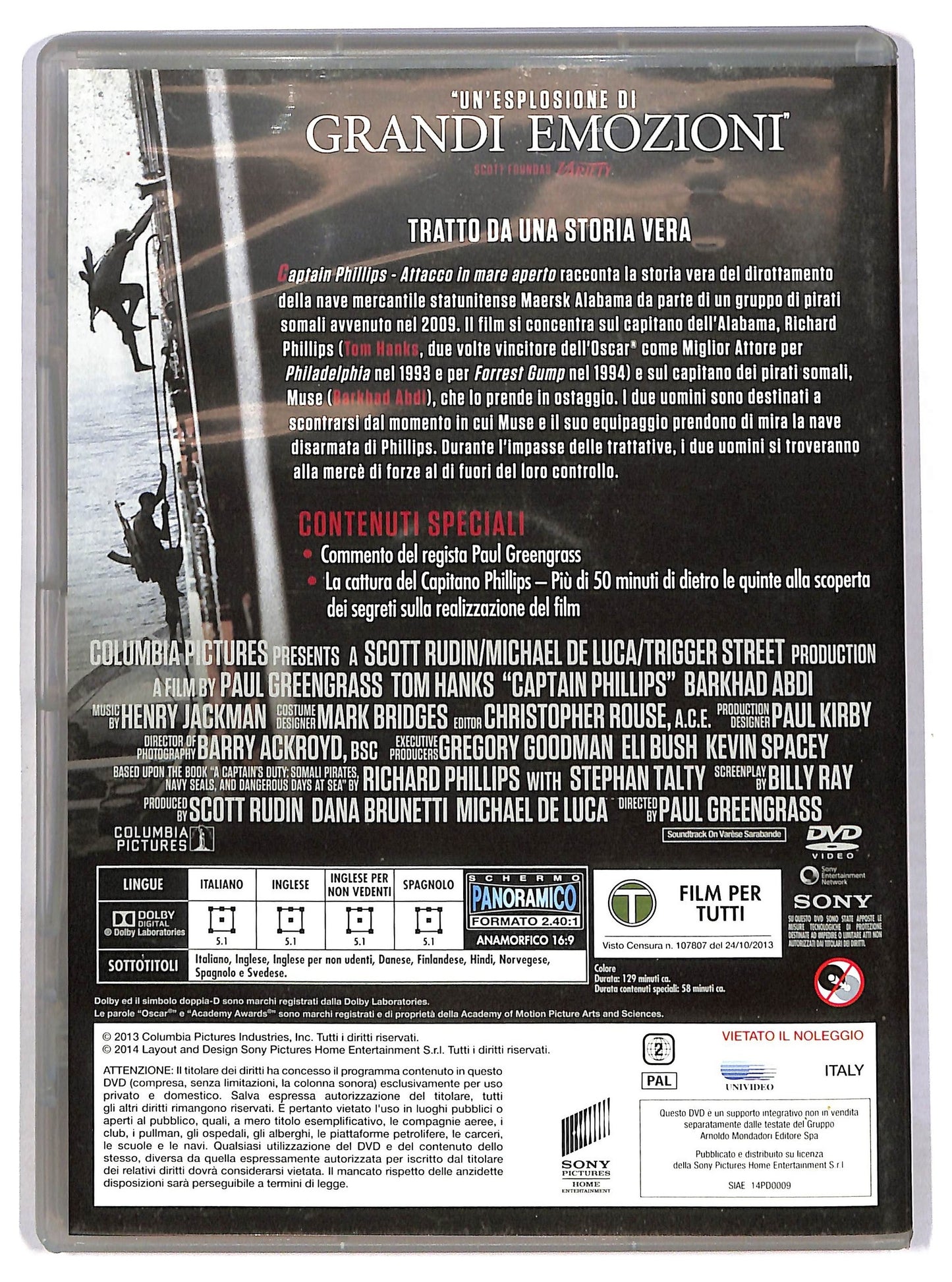 EBOND Captain Phillips - Attacco in mare aperto EDITORIALE DVD D787207