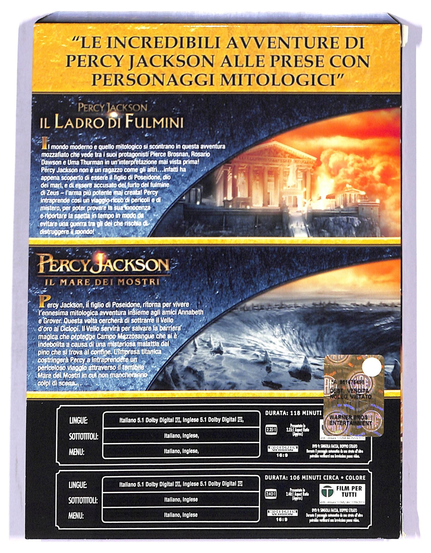 EBOND Percy Jackson il ladro di fulmini + Percy Jackson il mare dei mostri EDITORIALE DVD D787403