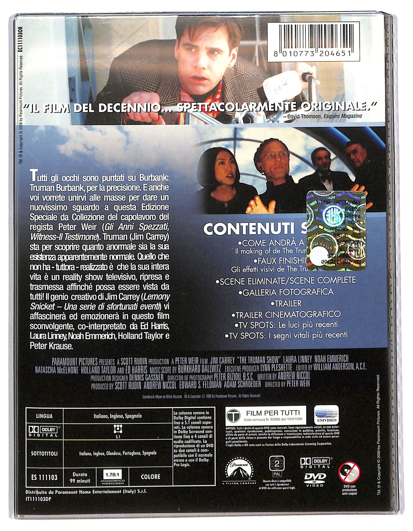 EBOND The Truman Show SPECIAL COLLECTOR'S EDITION DIGIPACK DVD D787656