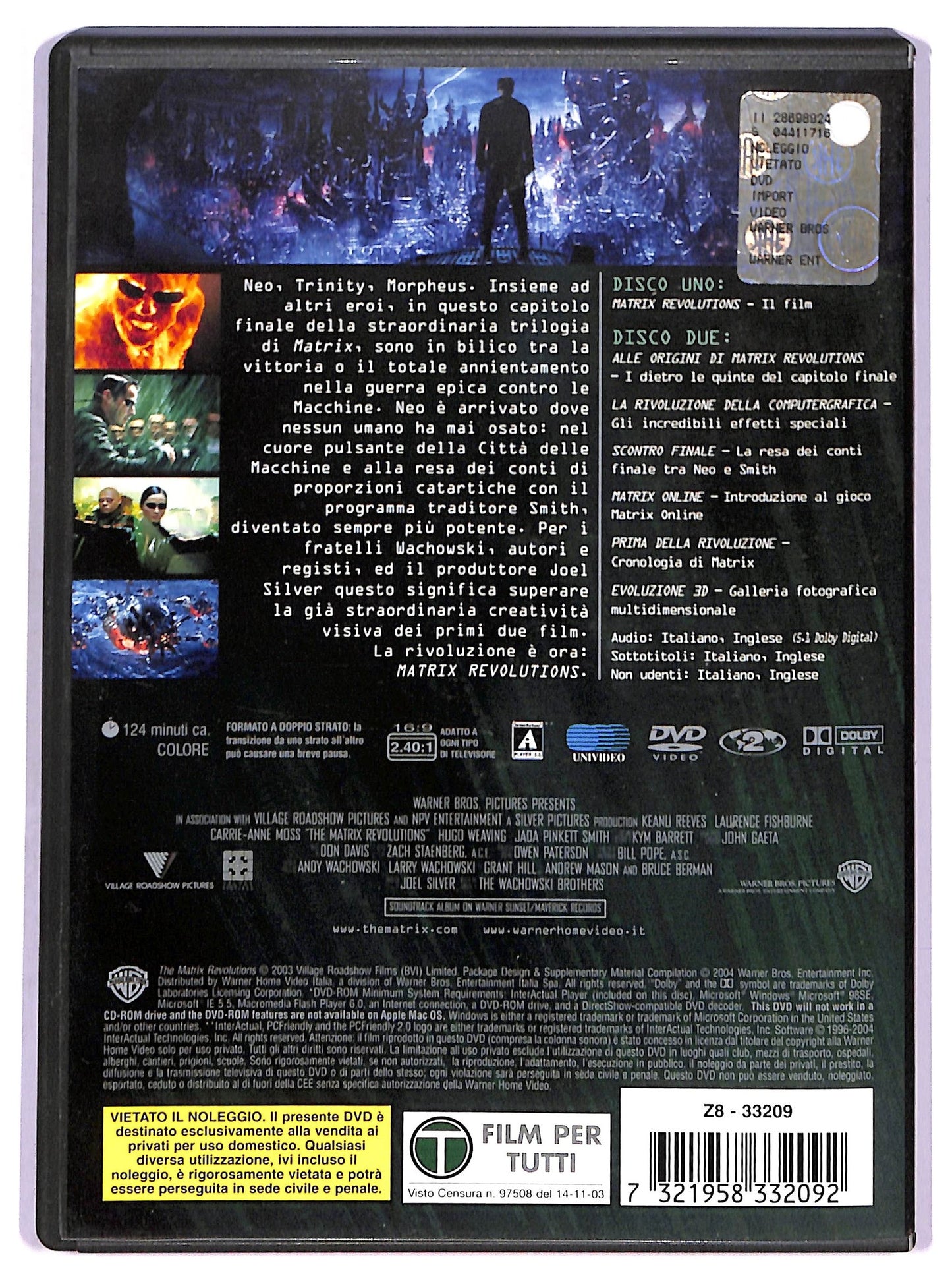 EBOND matrix revolutions - edizione 2 dischi DVD D788010