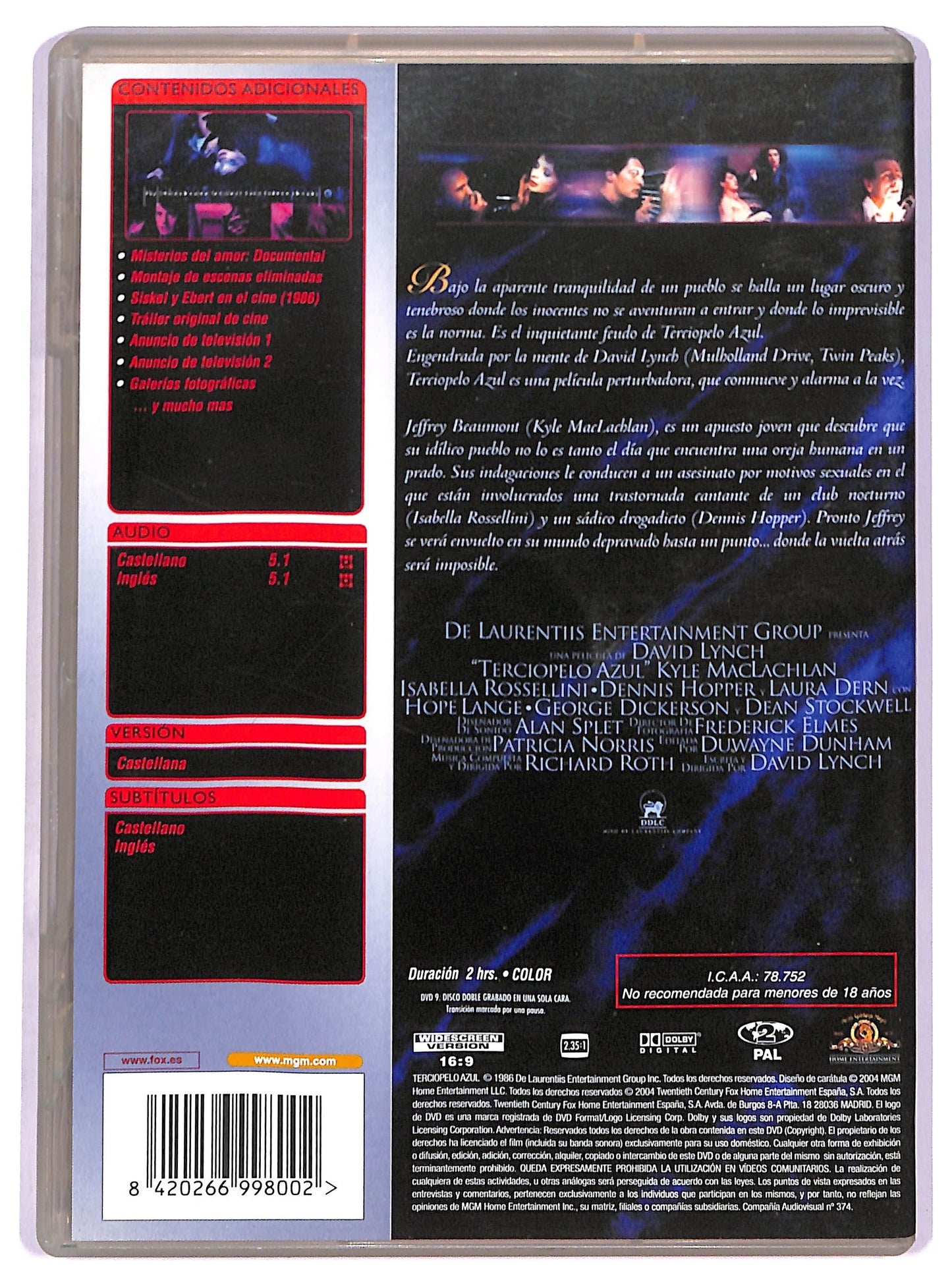 EBOND Terciopelo Azul edizione SPECIALE - no ita DVD D788156